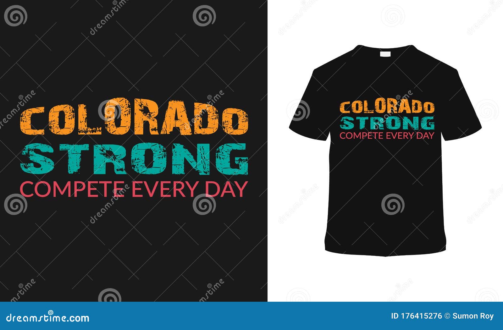 Colorado Strong Typography T Shirt Design, Template, Apparel. Stock ...