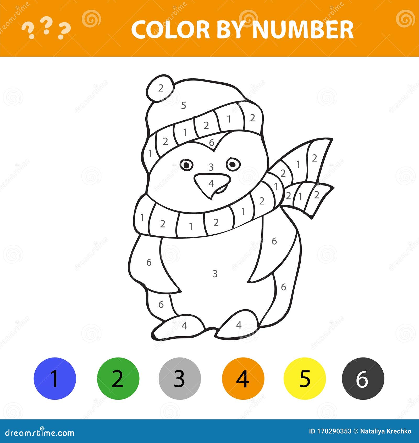 Números De Juego Ilustración Vectorial Del De Colorear Con Pingüino Ilustración del Vector - Ilustración de alas, alegre: 170290353
