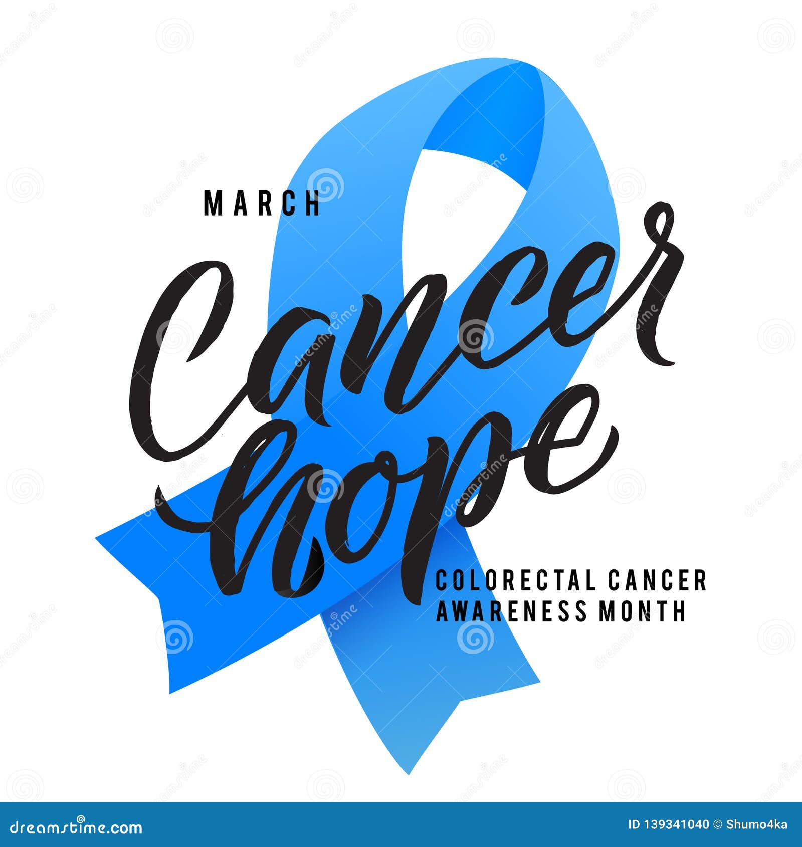 Colorectal Cancer Awareness Month Vector Illustration. Stroke Blue ...