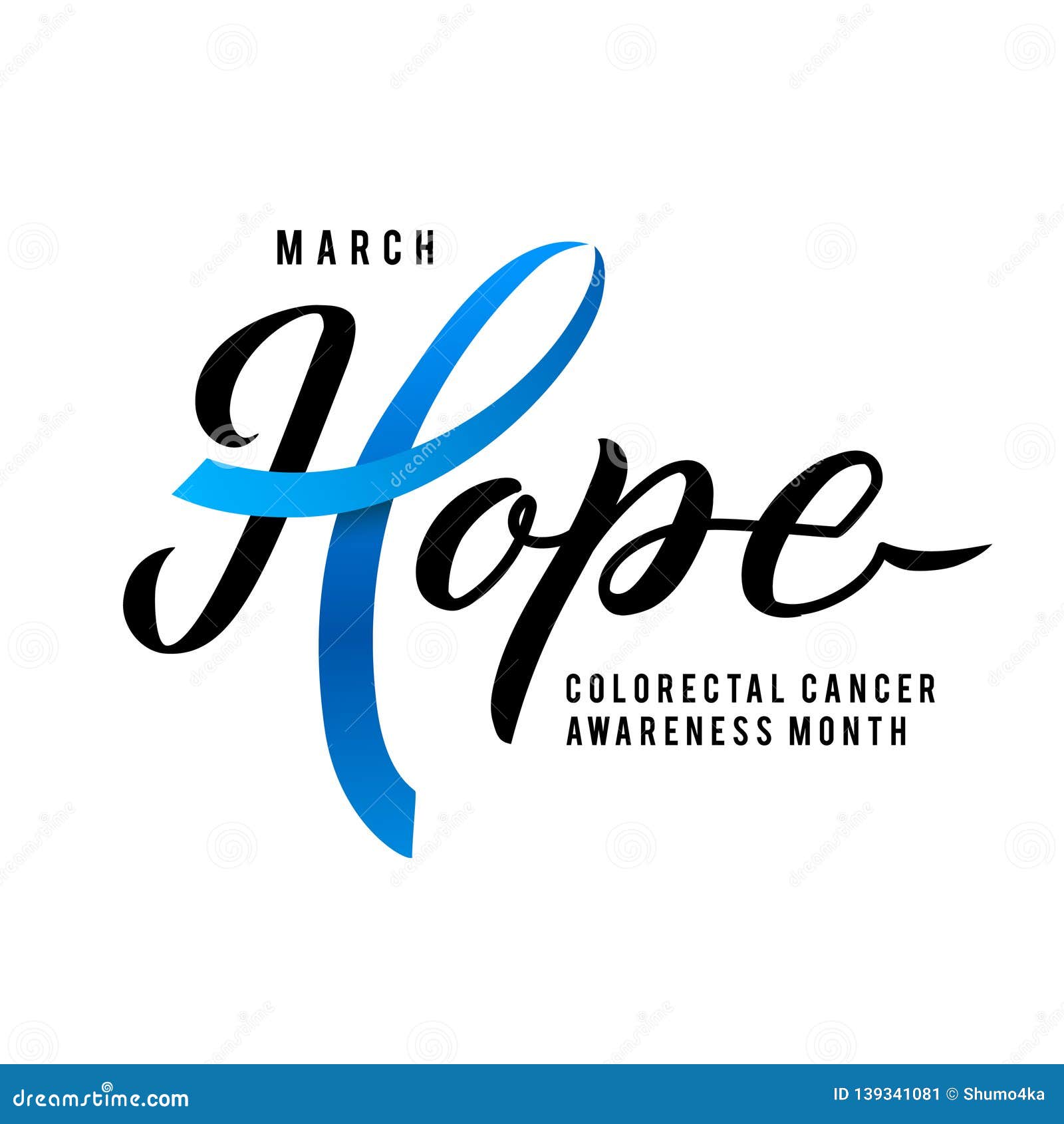 Colorectal Cancer Awareness Month Vector Illustration. Stroke Blue ...