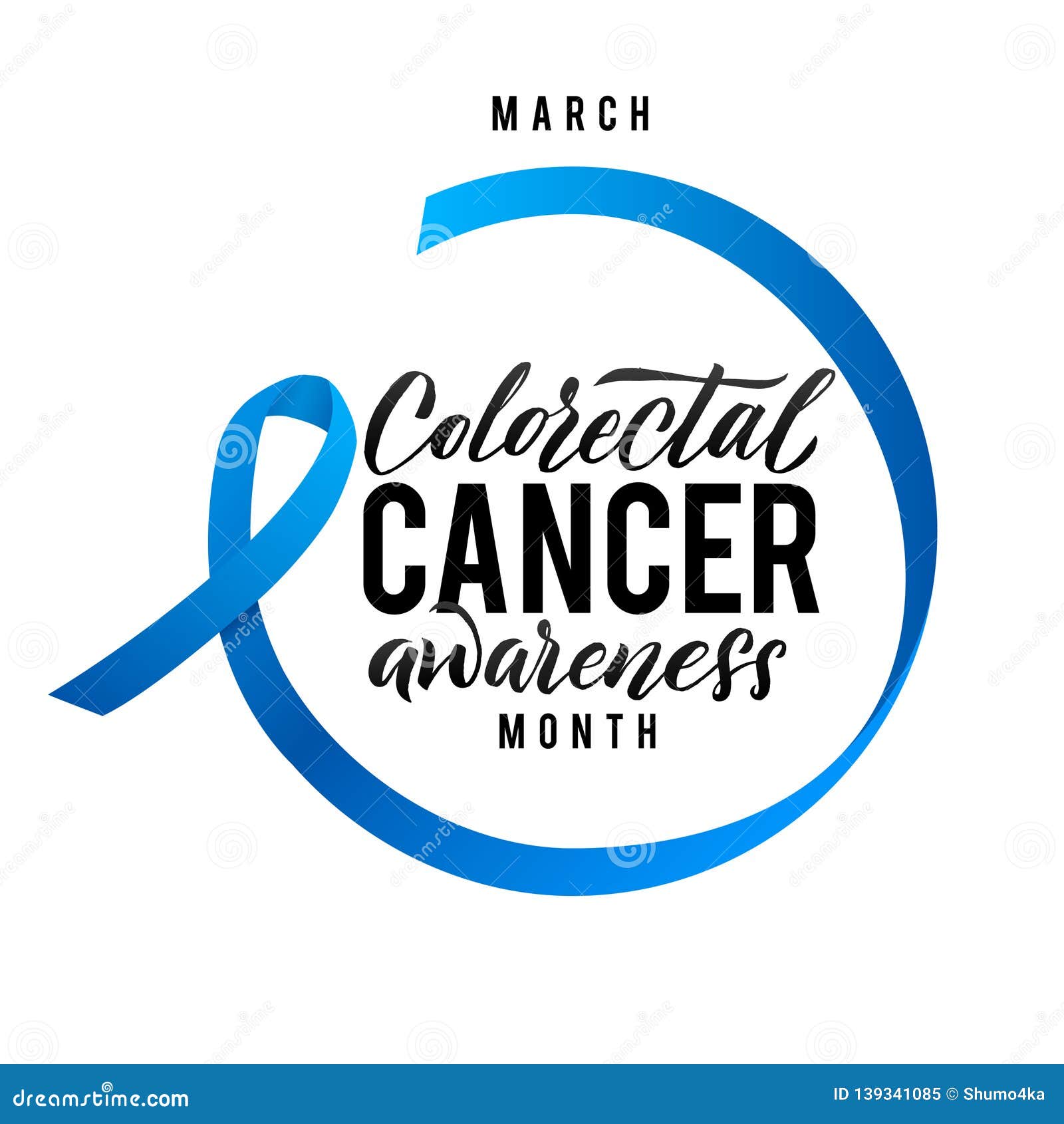 Colorectal Cancer Awareness Month Low Poly Ribbon Vector Illustration ...