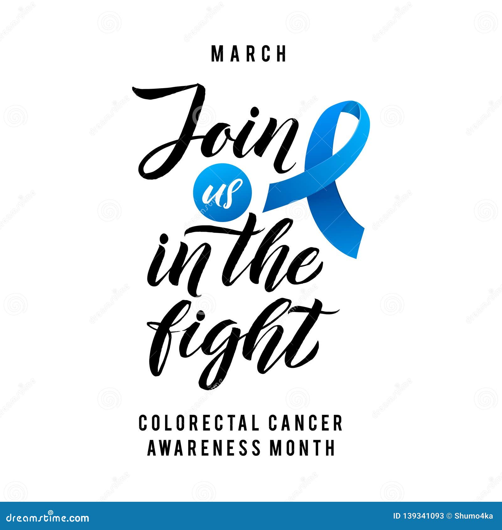 Colorectal Cancer Awareness Month Vector Illustration. Stroke Blue ...