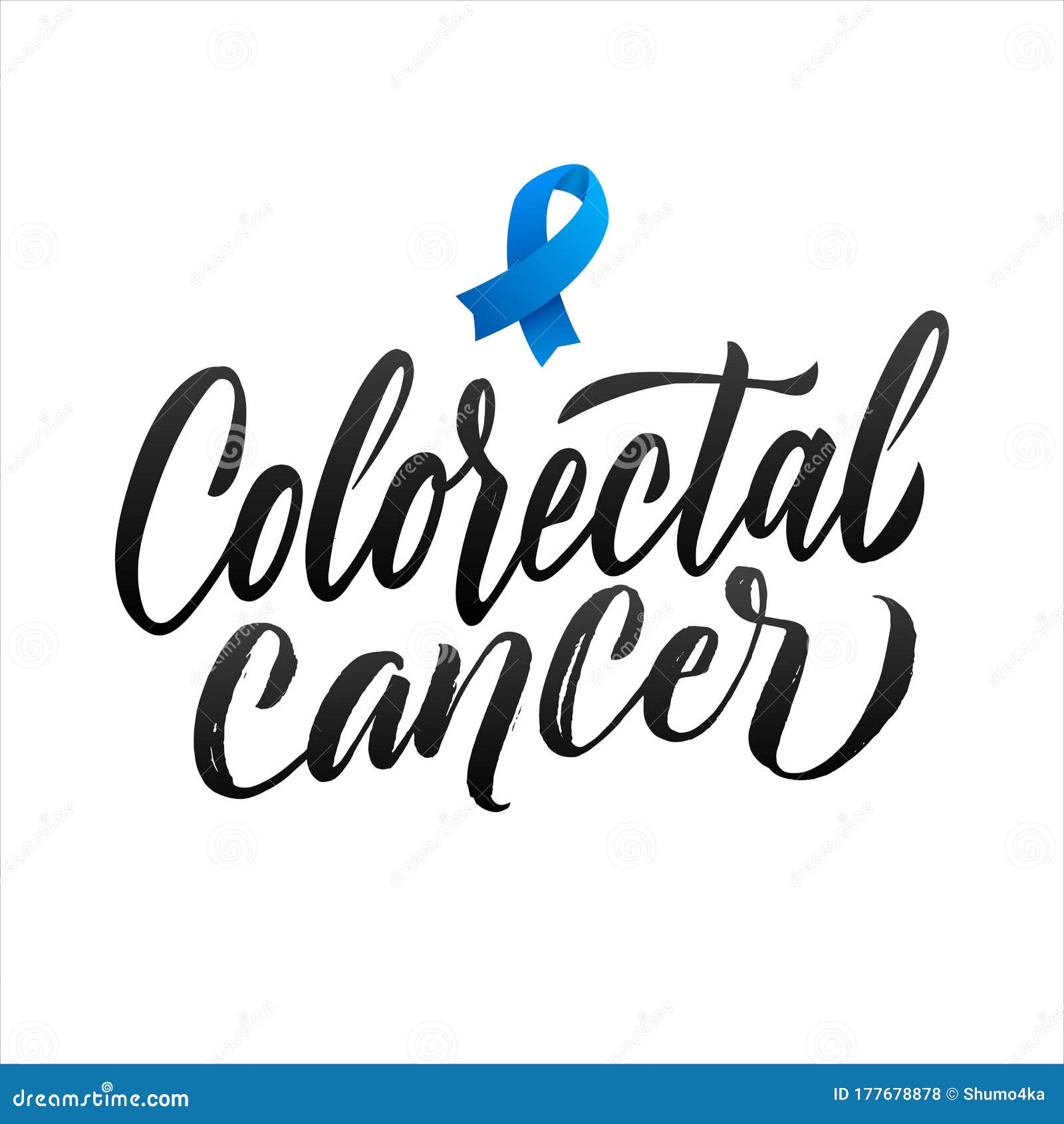 Colorectal Cancer Vector Illustration. Ribbon Around Letters. Vector ...