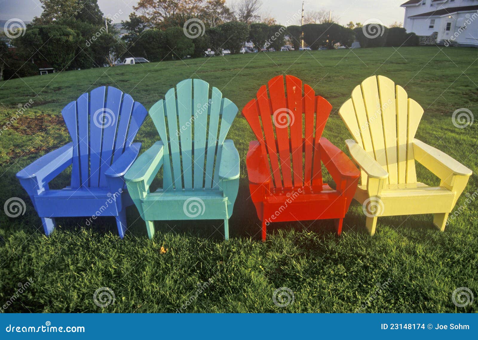 Colored Adirondack Chairs Stock Photo Image Of Residence 23148174