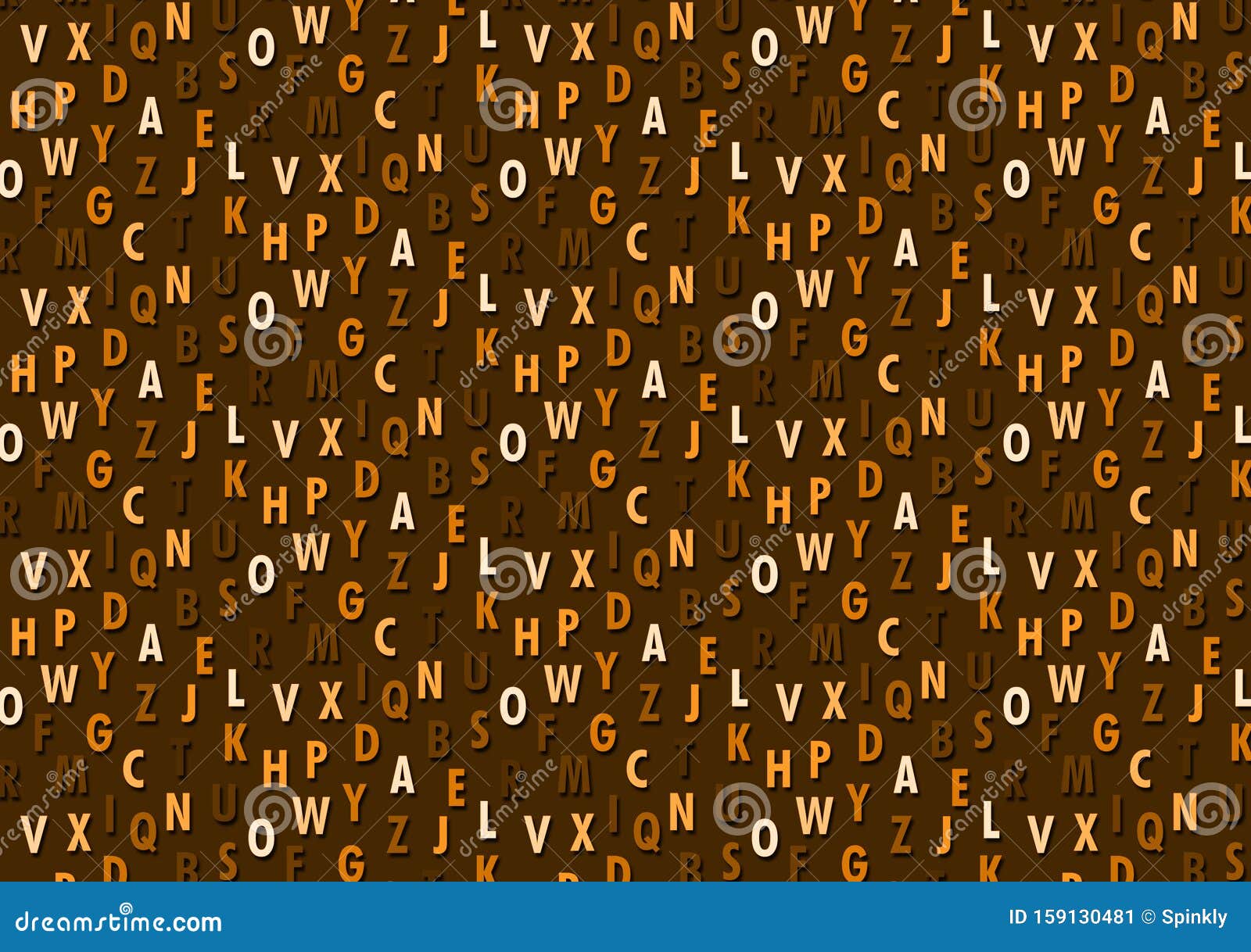 Alphabet letters brown background
