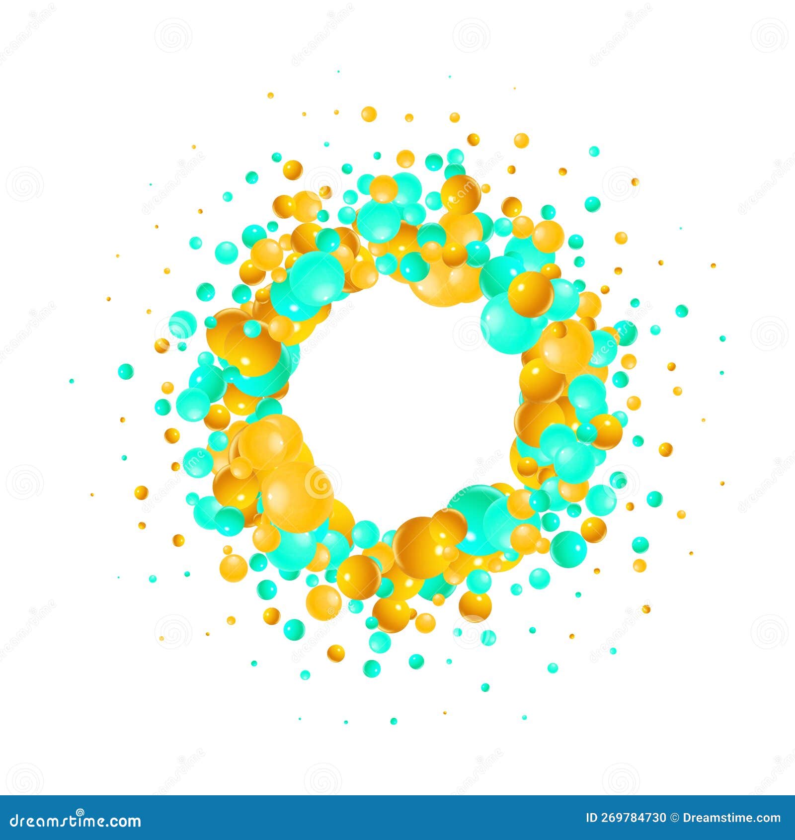 Colored Balls Background. Vector Eps 10. 3d Green and Yellow Balls. Eps