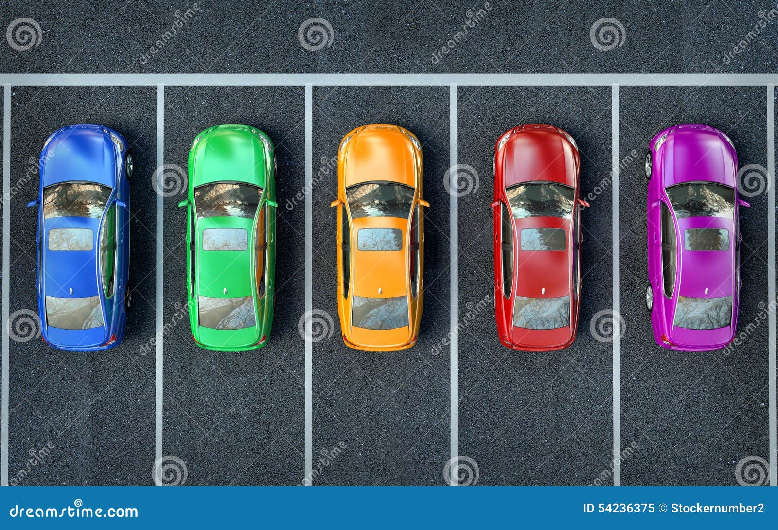 Colored Cars are in the Parking Lot or Getting Ready for Race Stock