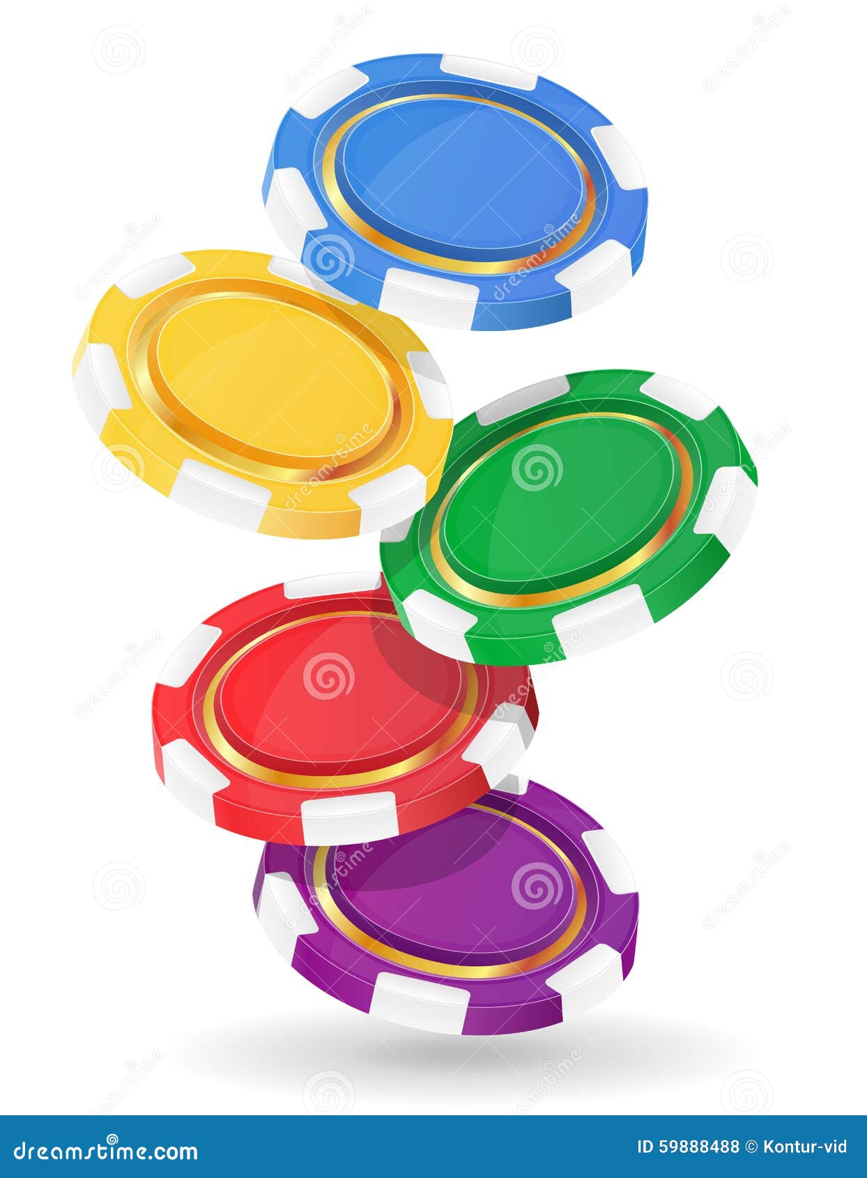 Colored Casino Chips Vector Illustration Stock Vector Illustration of