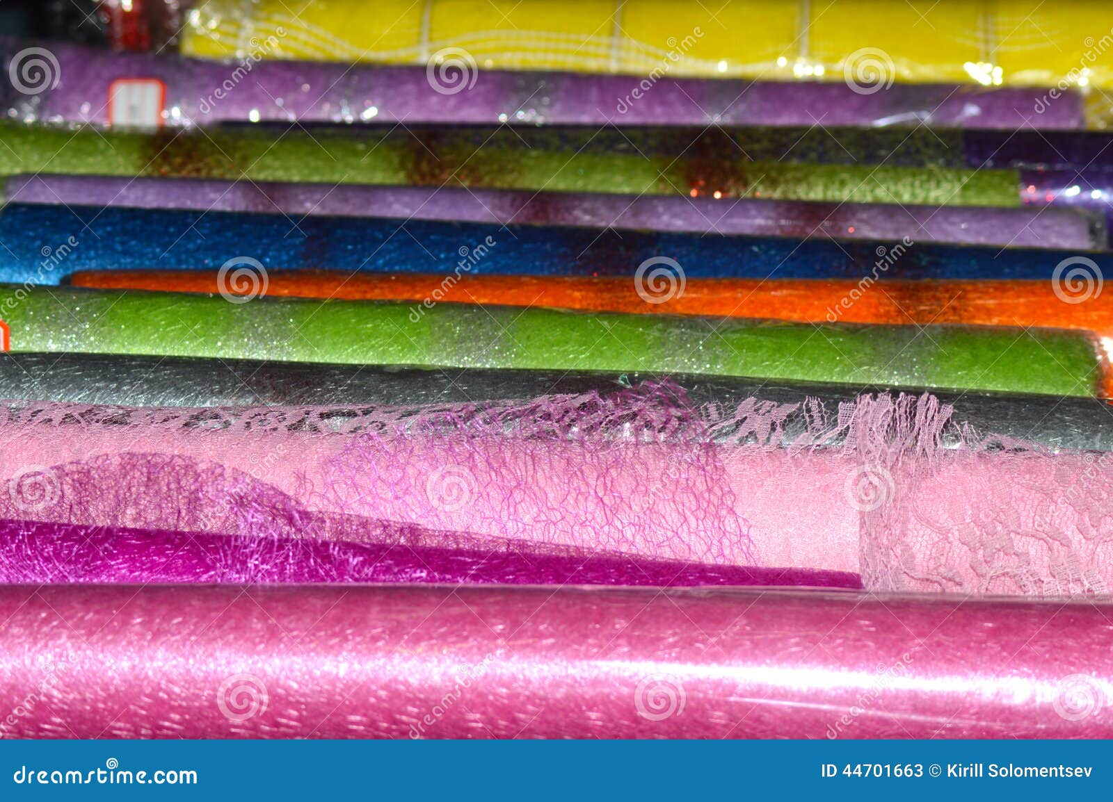 Colored Cellophane and Mesh for Packing Flowers Stock Image Image of