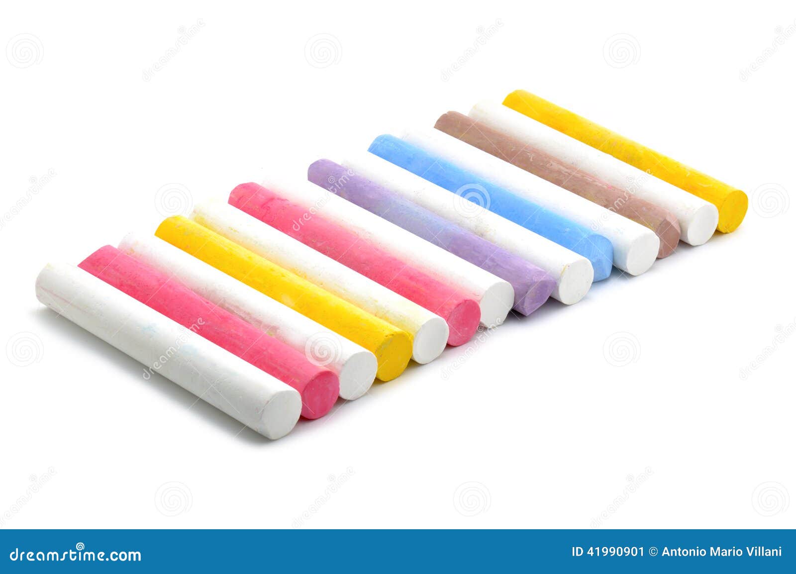 Colored Chalks, Black Blackboard With Pictures Question Mark Stock