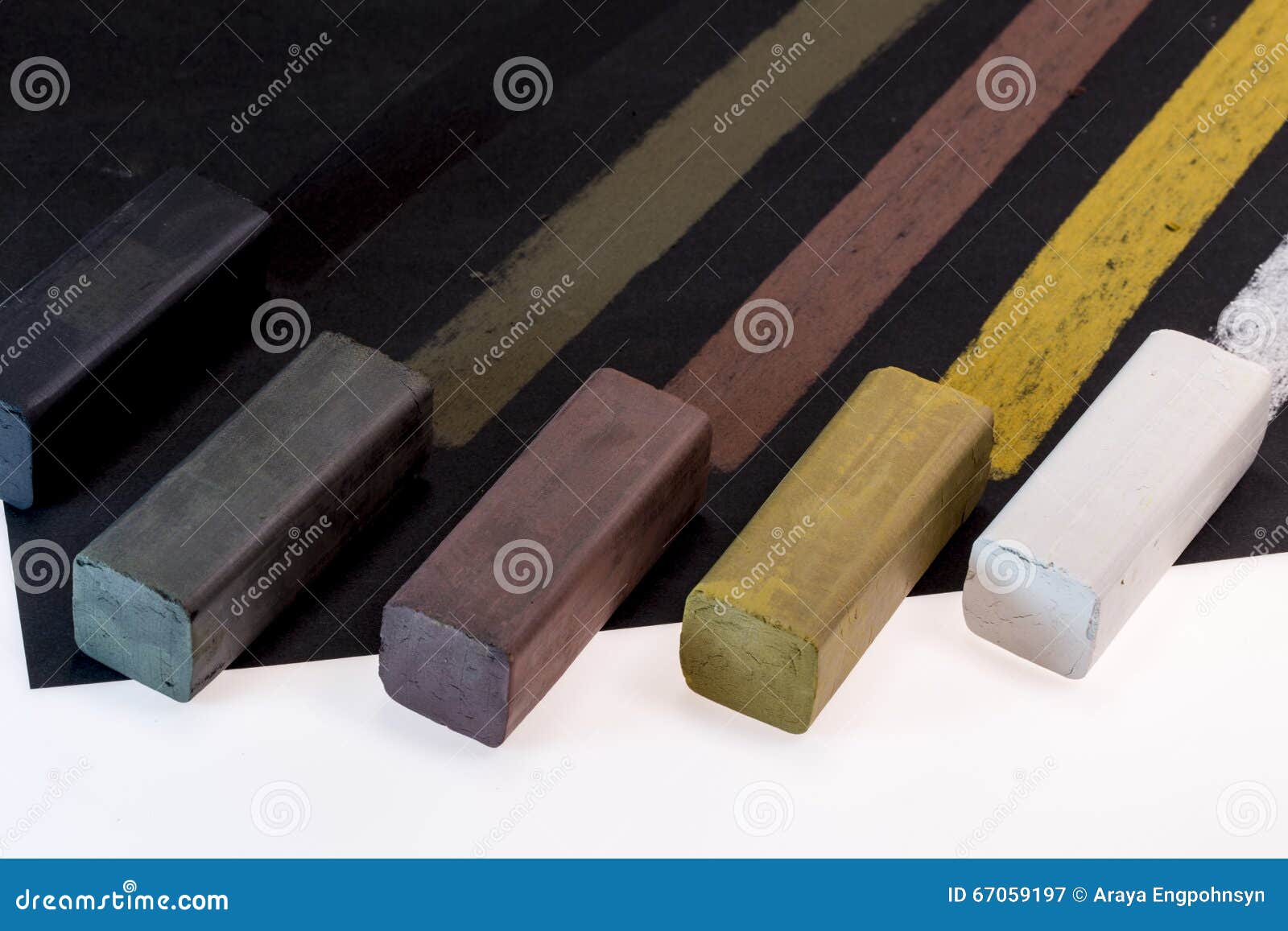 Colored Charcoal Sticks For Drawing Stock Illustration - Image: 67059197