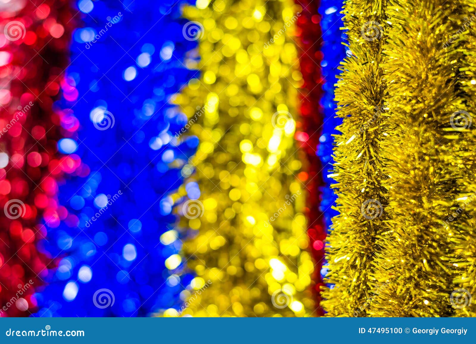 Colored Christmas tinsel stock photo. Image of design 47495100