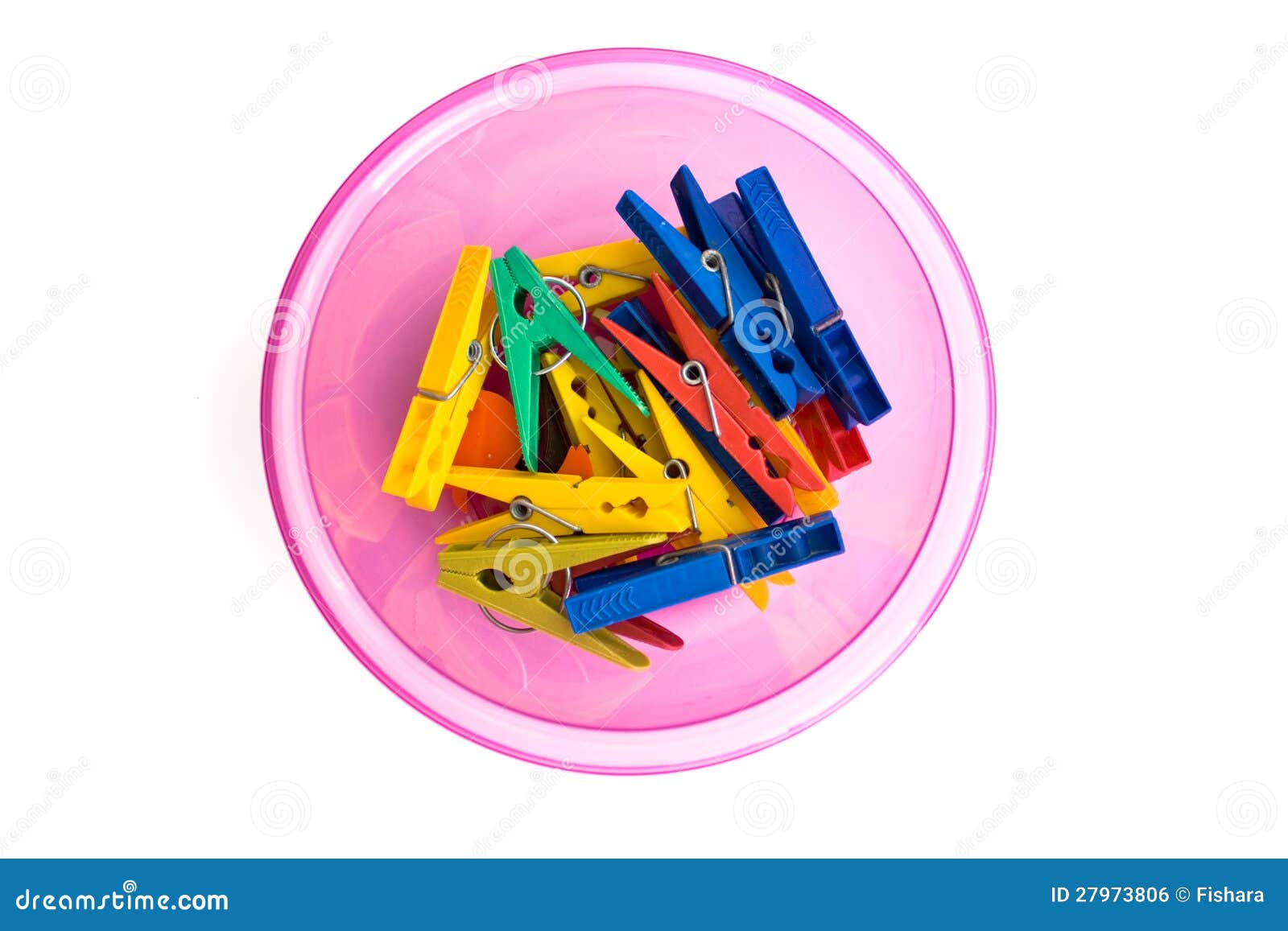 Colored Clothespins with Bowl Stock Photo Image of clothpin
