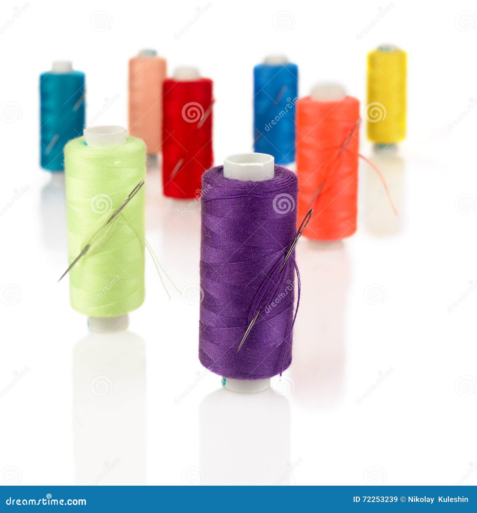 Colored coils with needles stock image. Image of multi 72253239