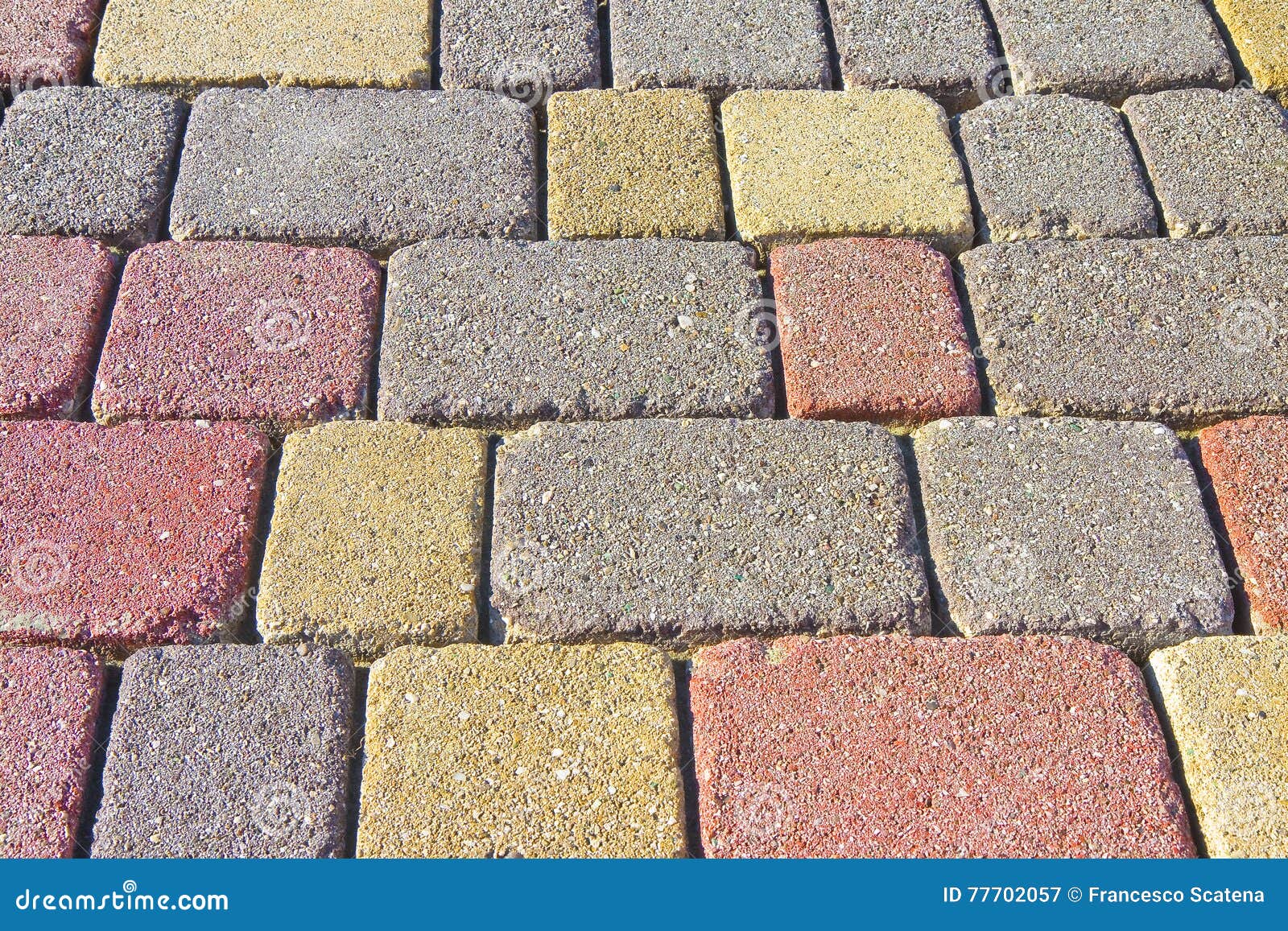Colored Concrete Flooring Assembled on a Substrate of Sand Stock Image