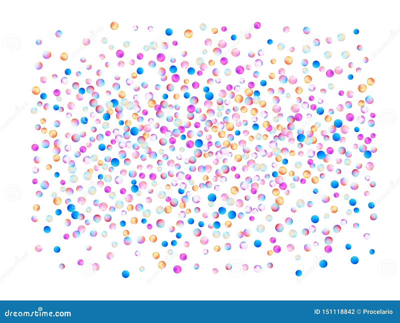 Colored Confetti Balls, Digital Stock Vector Illustration of group