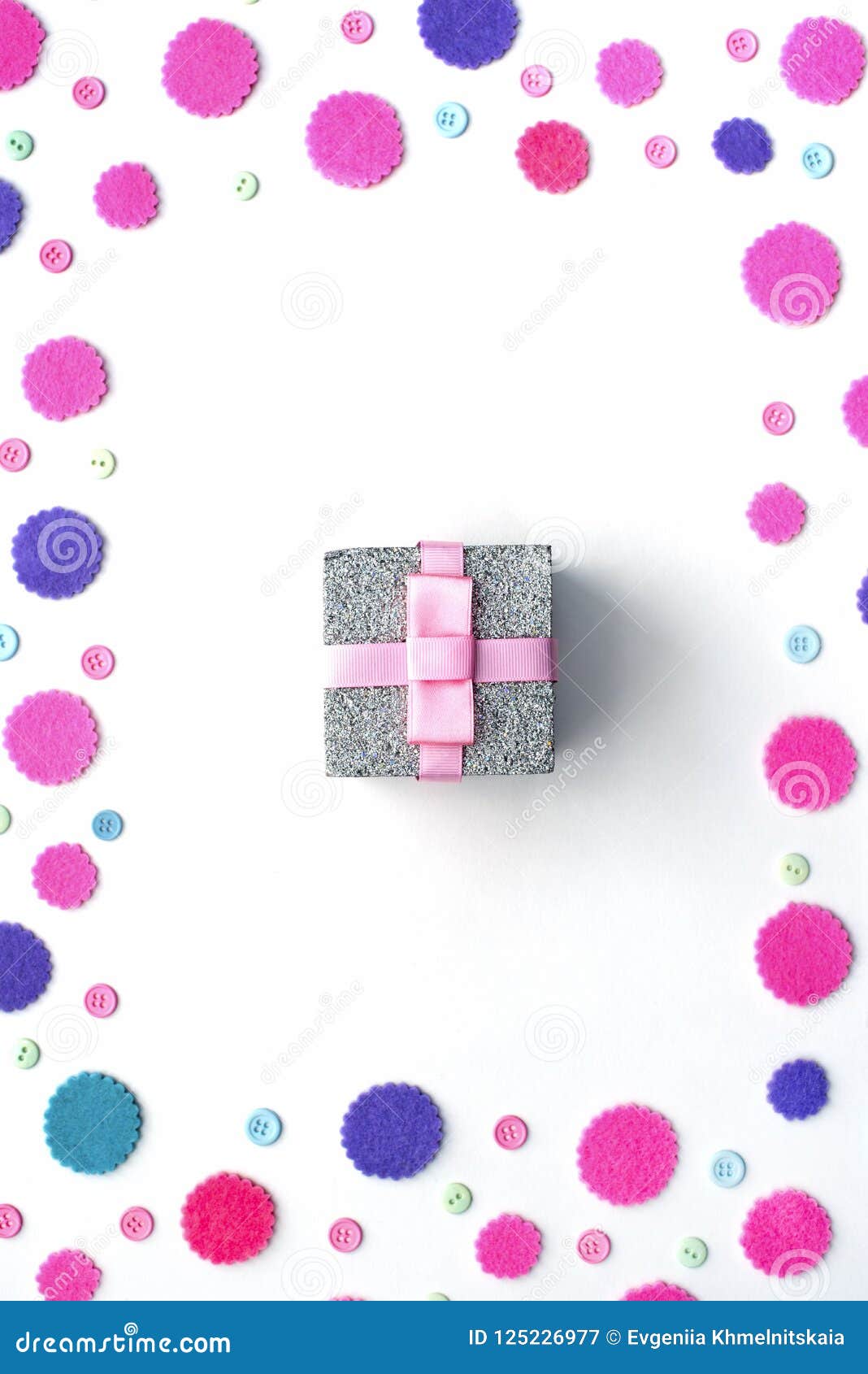 Colored Confetti Box Gift on a White Background. Stock Image Image of sheet, concept 125226977