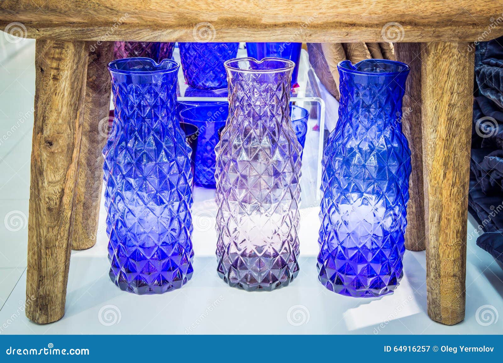 Colored crystal vases stock image. Image of single, vertical 64916257