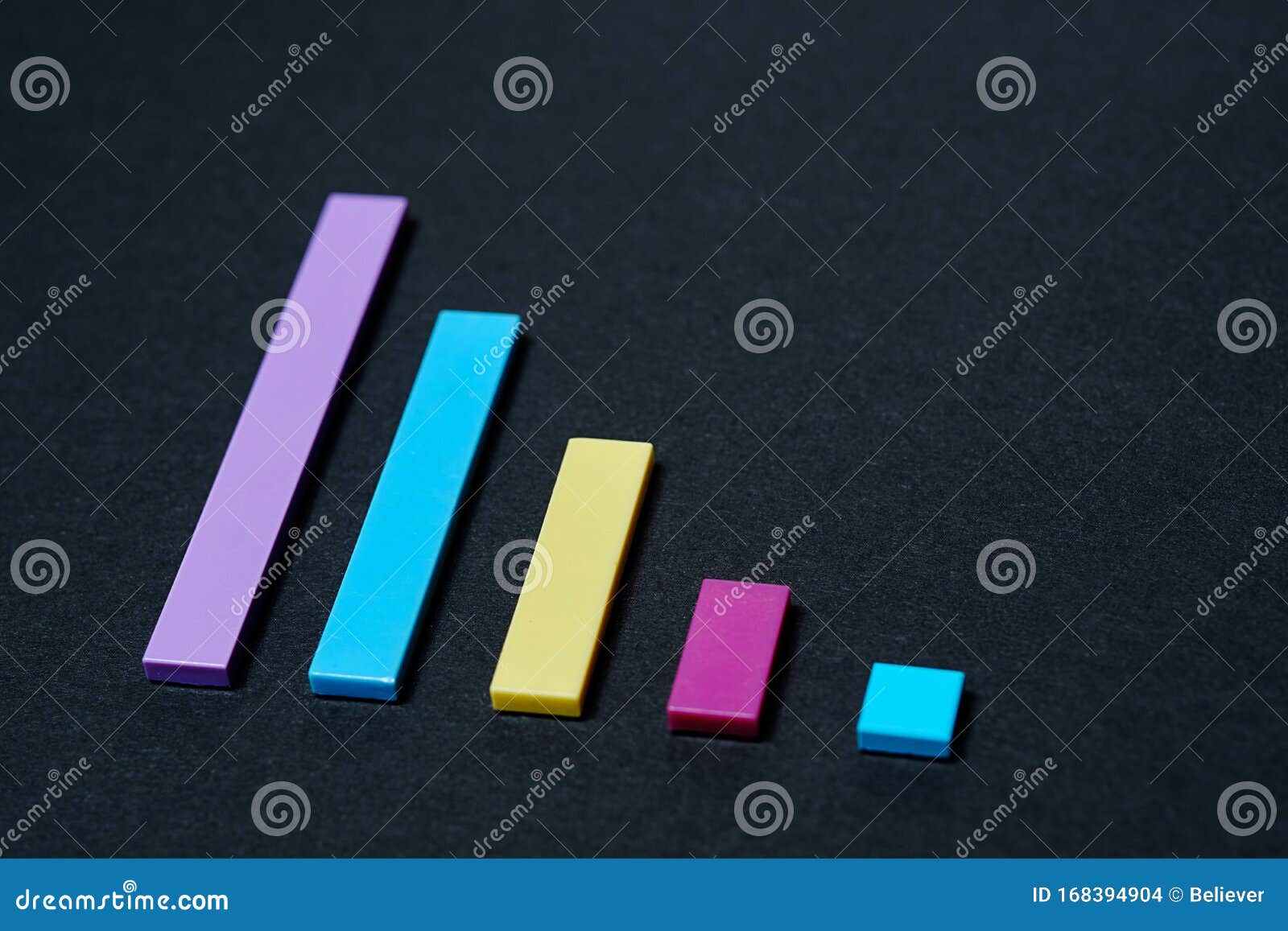 Colored Decline Graph On A Black Background Colored Blocks On A