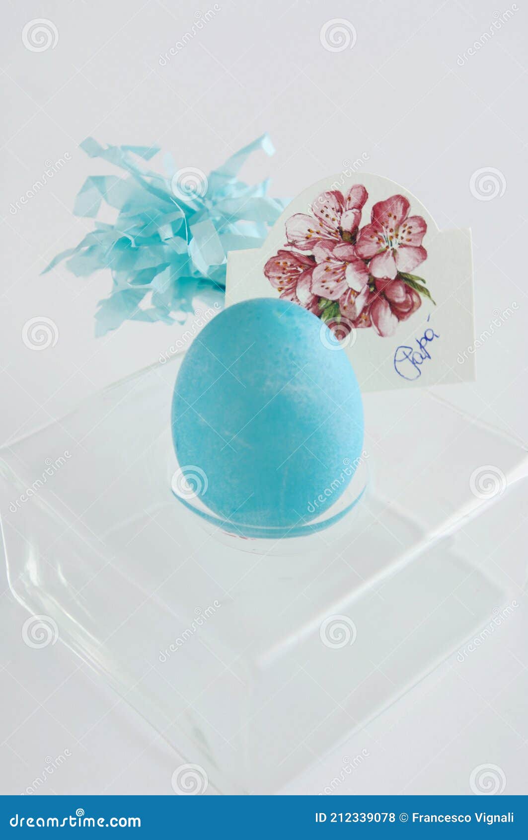 Colored and Decorated Eggs for Easter Breakfast in Italy on White