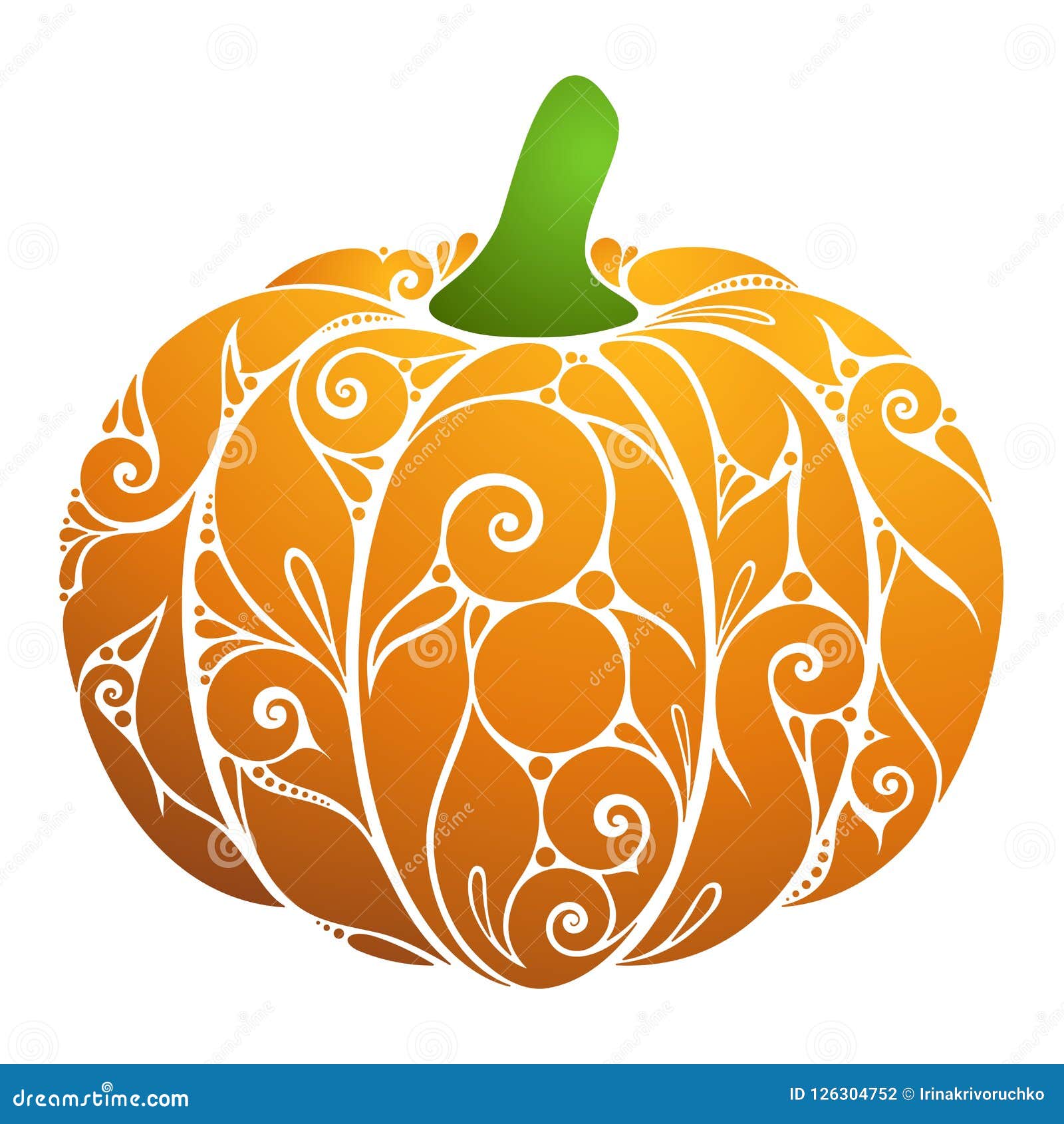 Download Colored Decorative Pumpkin stock vector. Illustration of november - 126304752