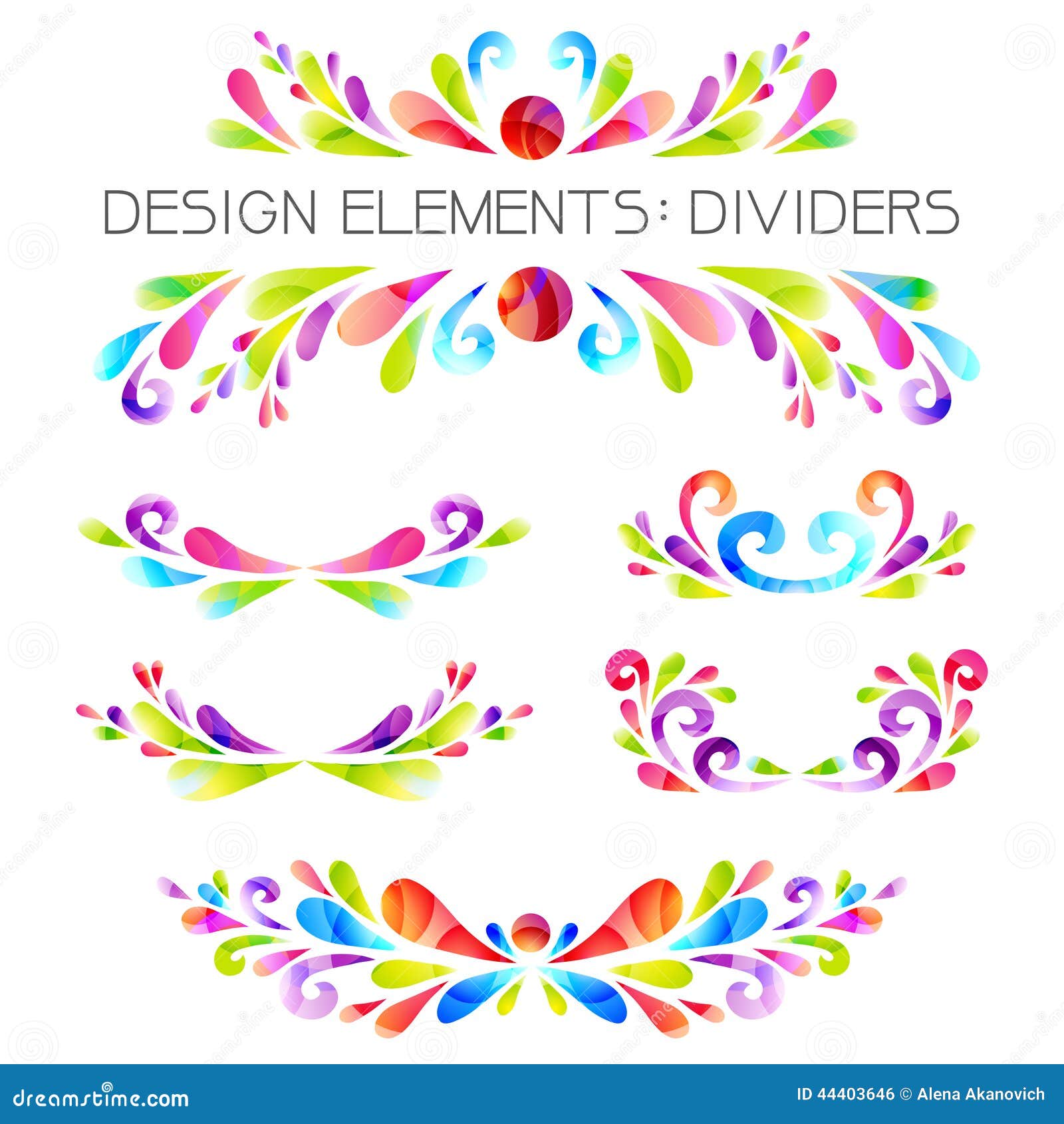 Colored dividers set. stock vector. Illustration of greeting 44403646