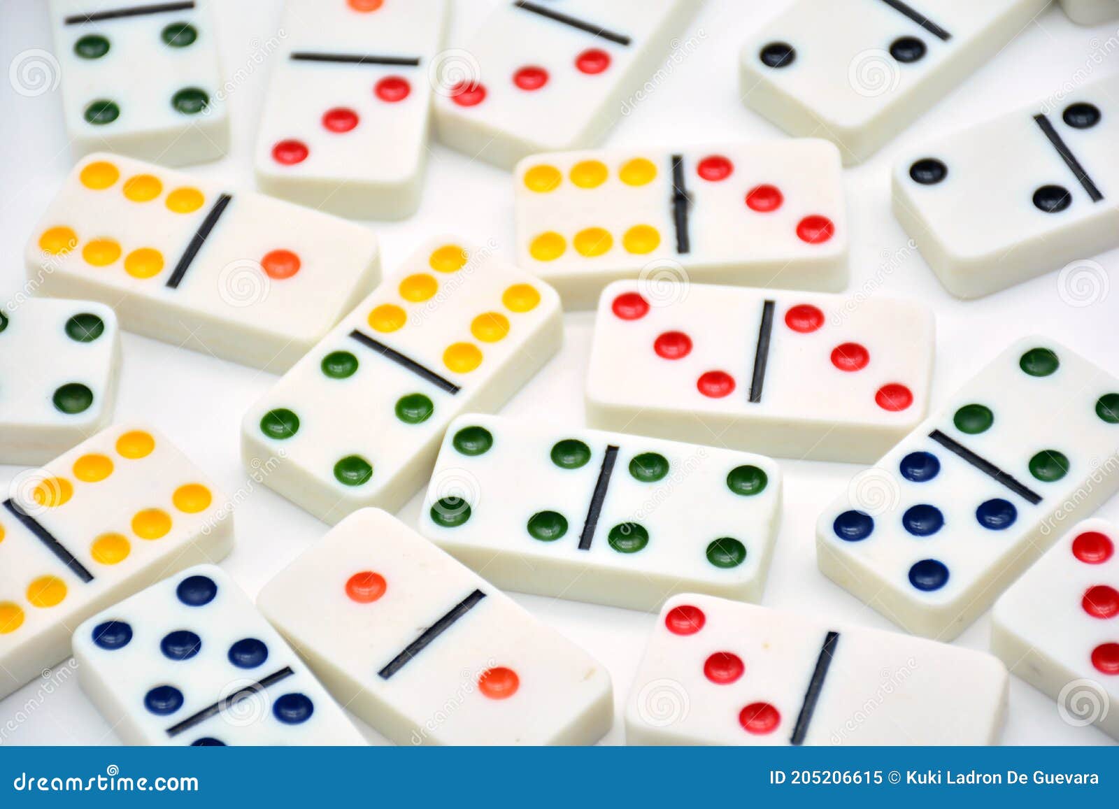 domino chips  on white background
