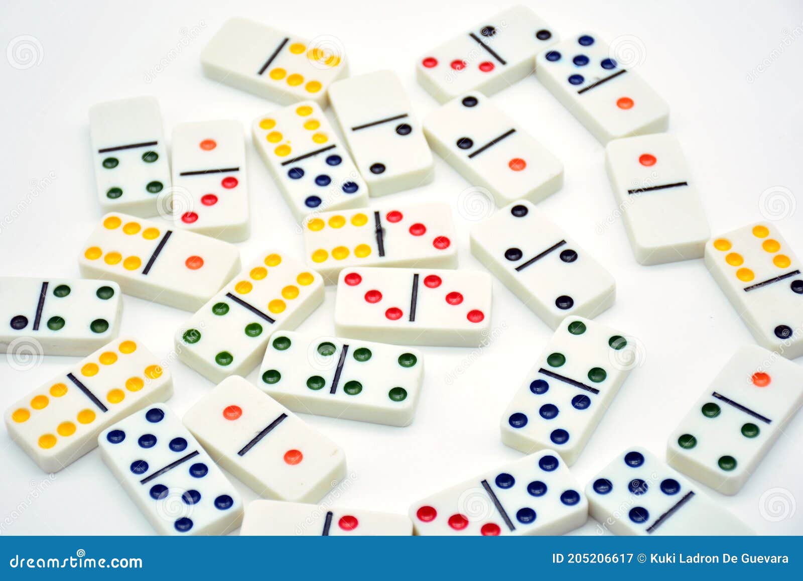 domino chips  on white background