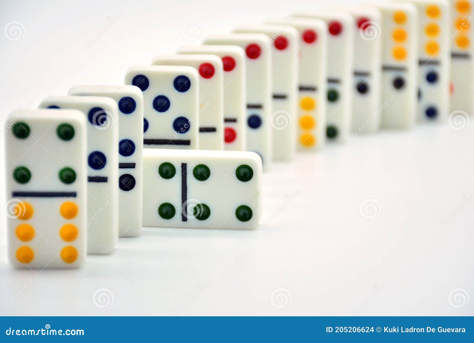 domino chips  on white background