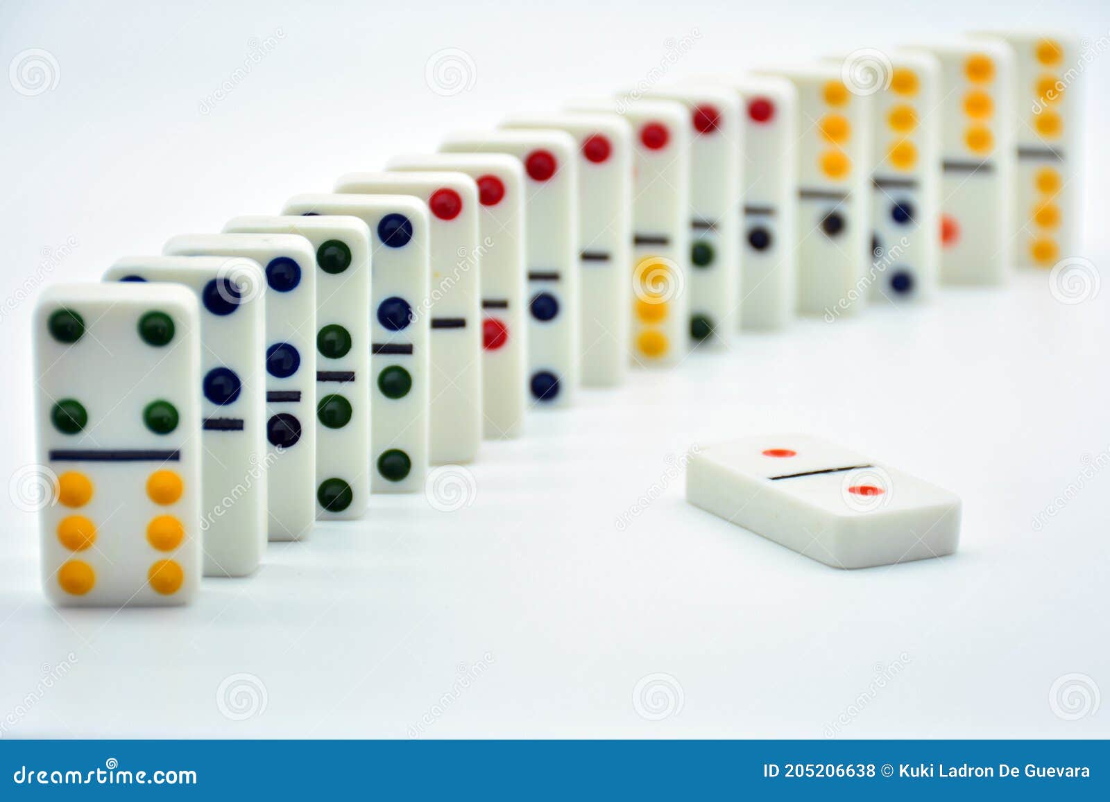 domino chips  on white background