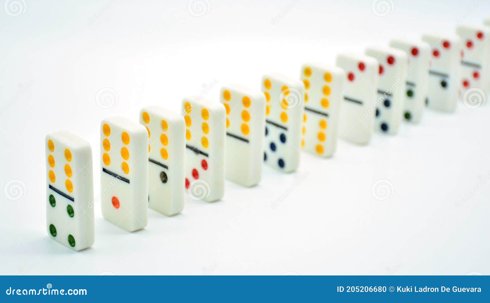 domino chips  on white background