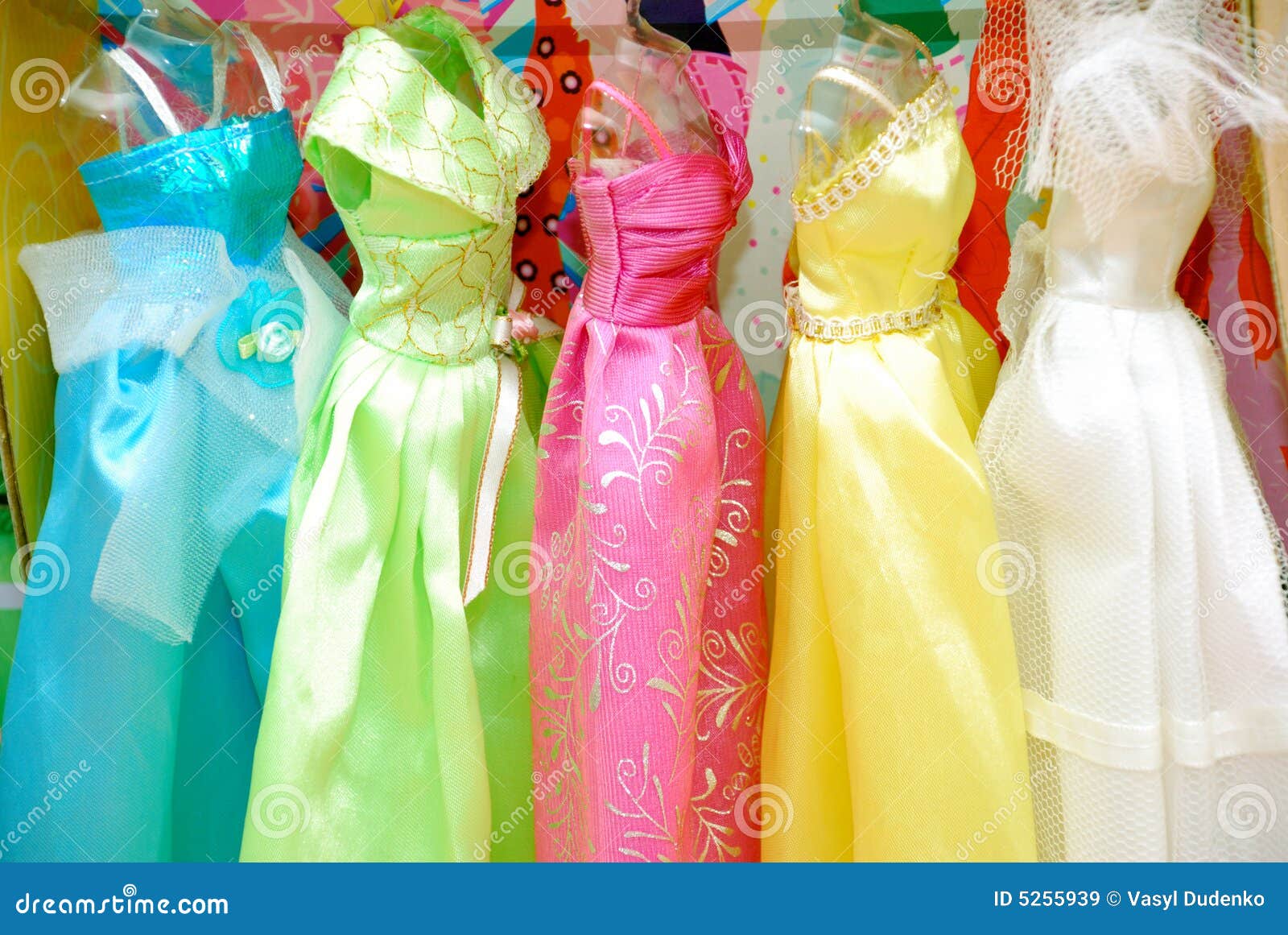 Colored dresses stock image. Image of detail, dress, white 5255939