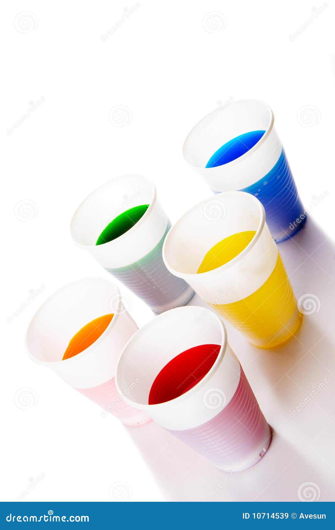 Premium Photo  Colored plastic cups isolated on white background