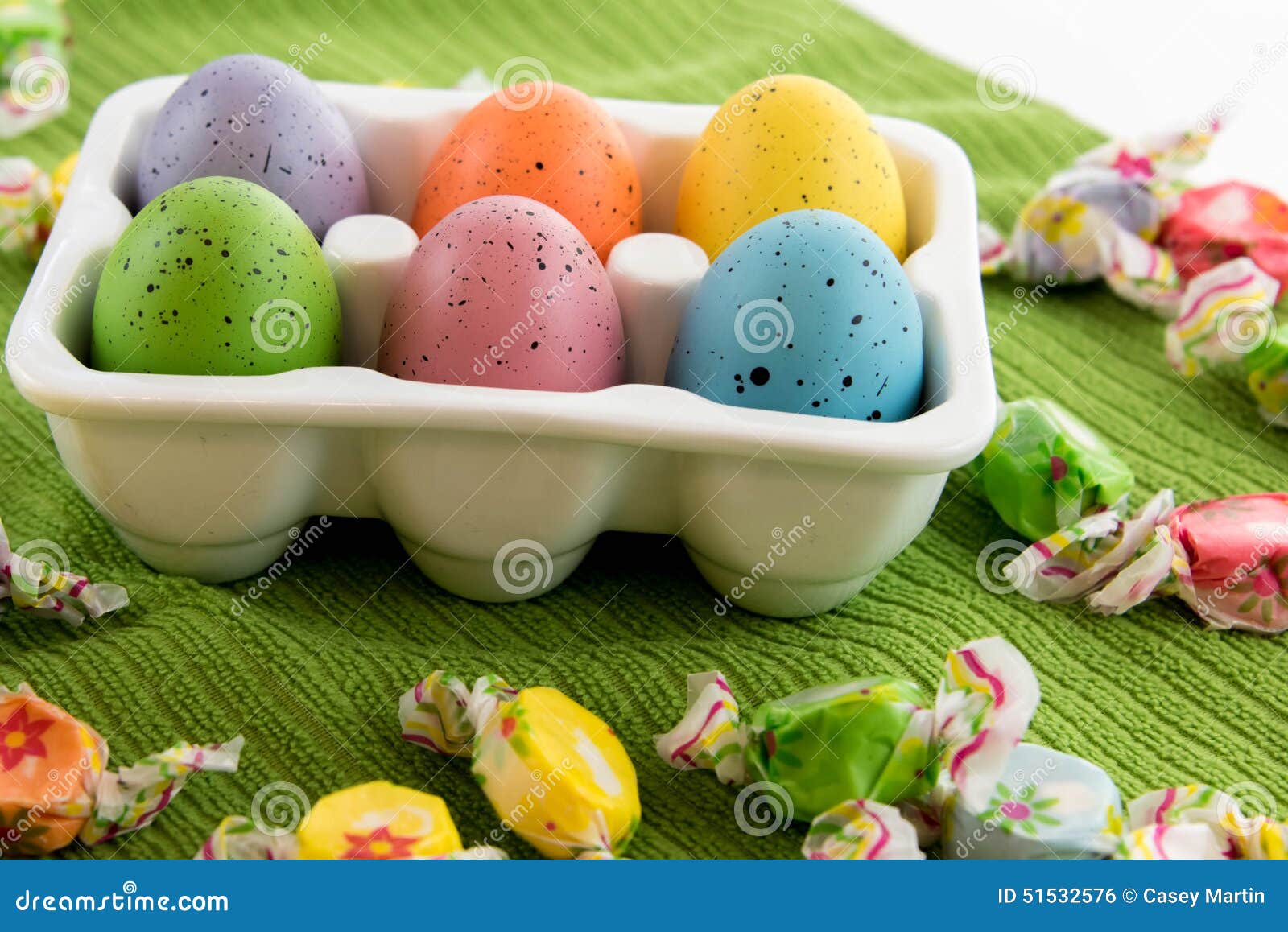 Colored Easter Eggs, Candy and Decorations Stock Photo Image of candy