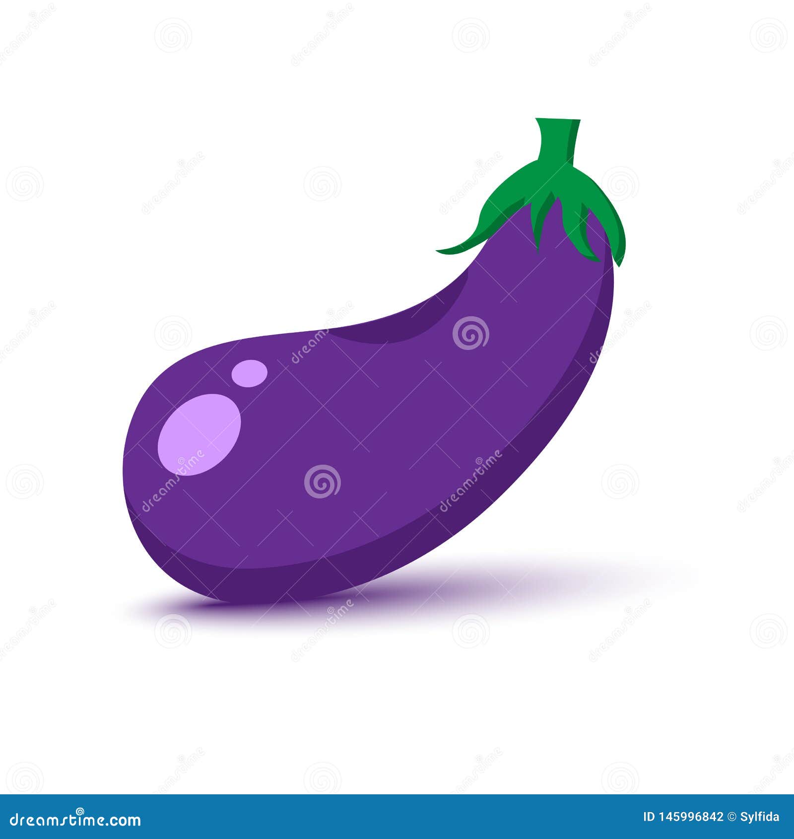 Colored Eggplant with Shadow. Vector Stock Illustration Illustration