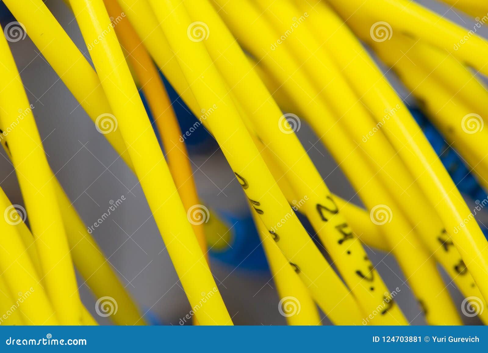 Colored Electrical Cables and Wires Abstract Blurred Image for Use As a