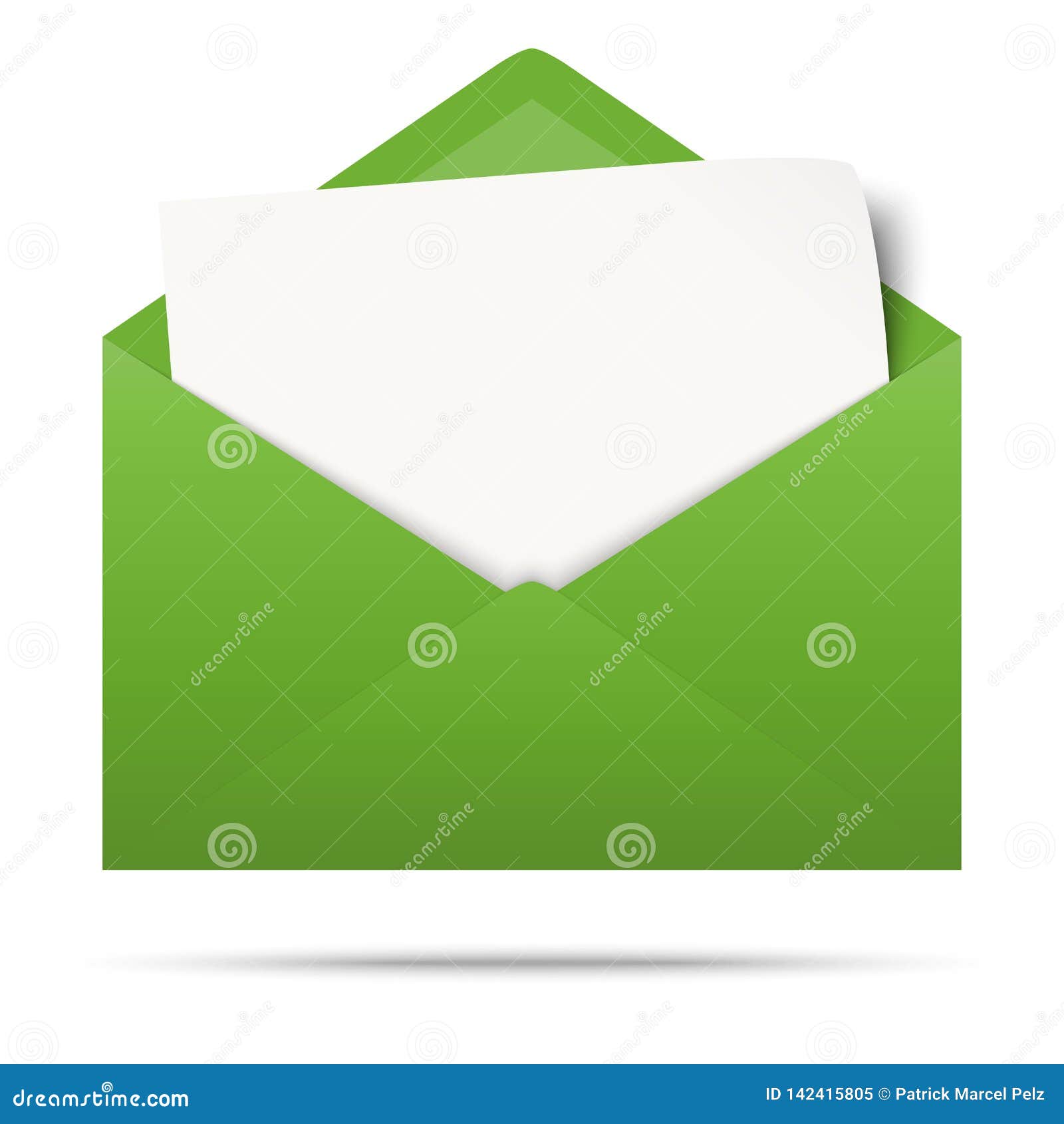 Colored Envelope with Empty Paper Stock Vector Illustration of post
