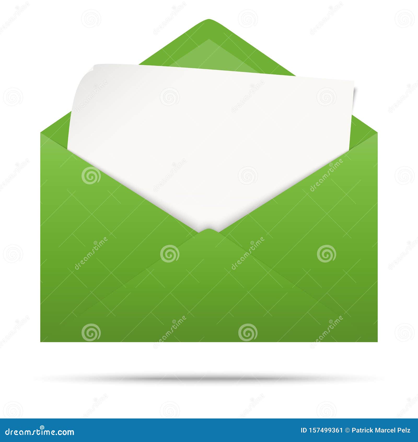 colored envelope with empty paper