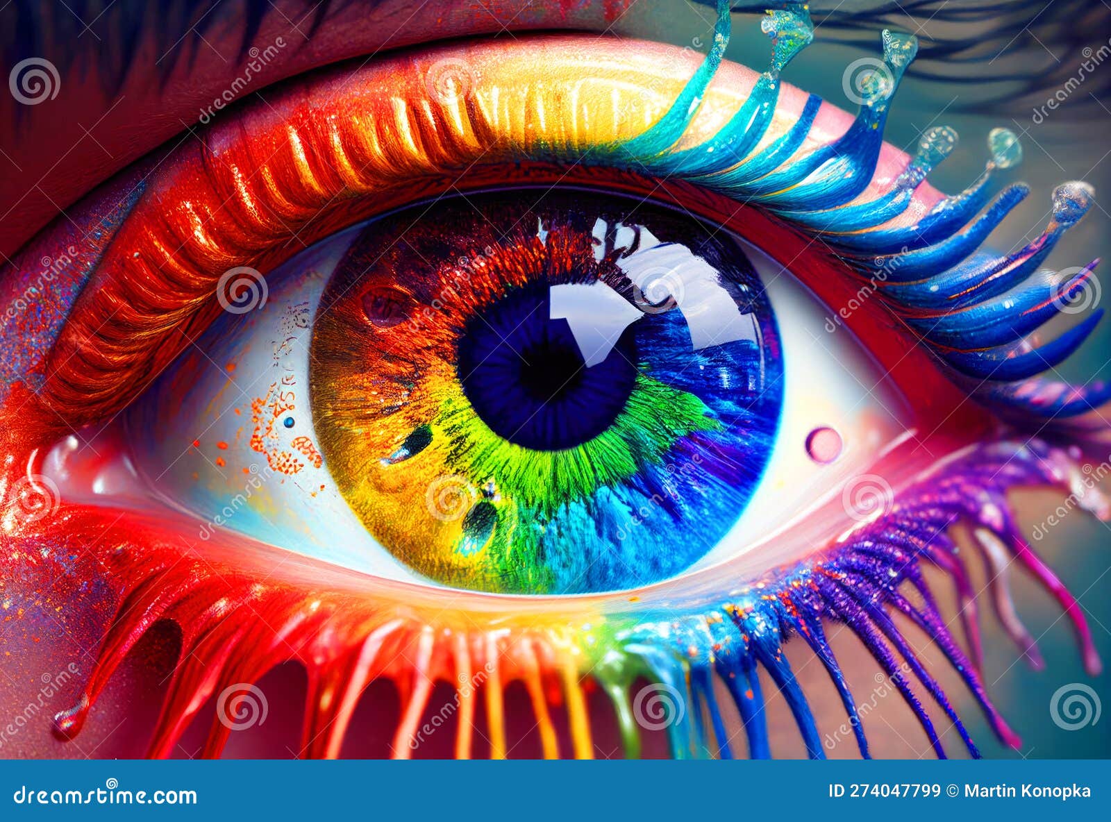 Colored eye stock illustration. Illustration of colored 274047799