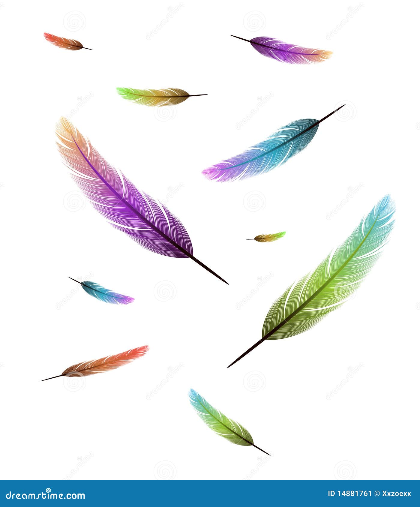 Colorful Feathers Background