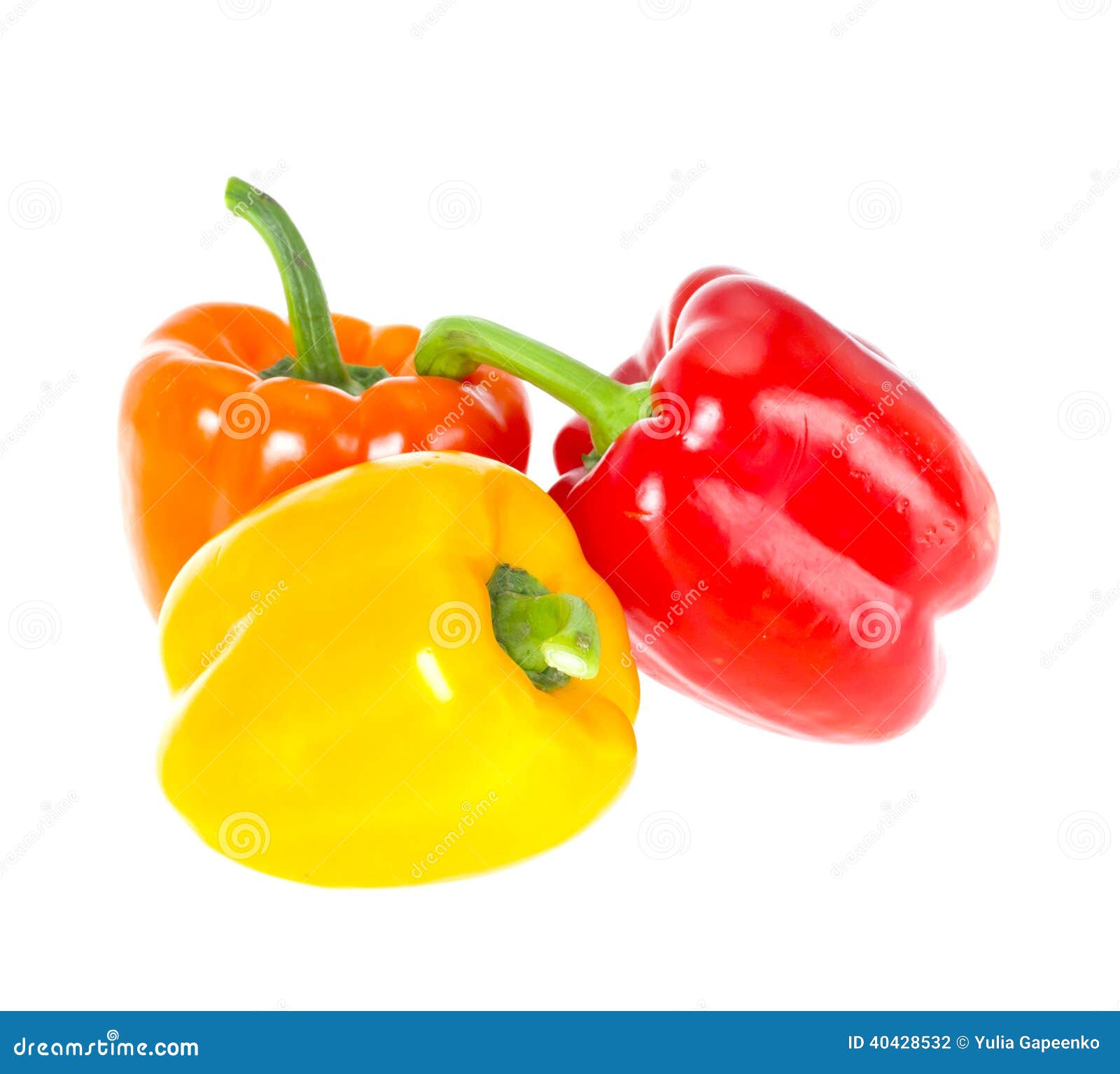 Colored Fresh Sweet Pepper Isolated On White Background Stock Photo