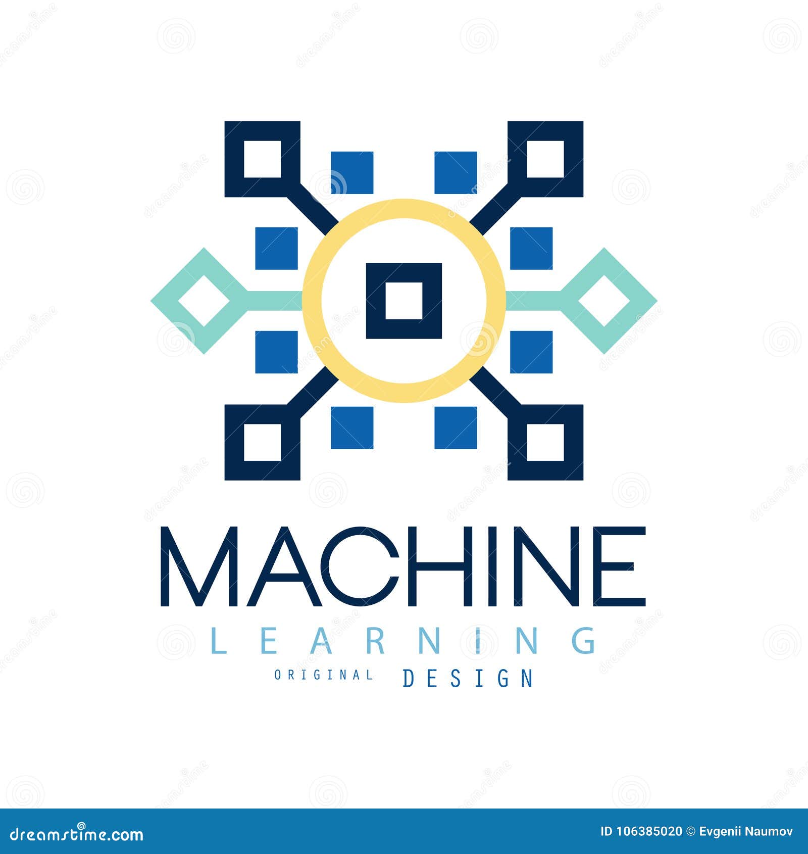 Colored Geometric Logo Of Machine Learning Artificial