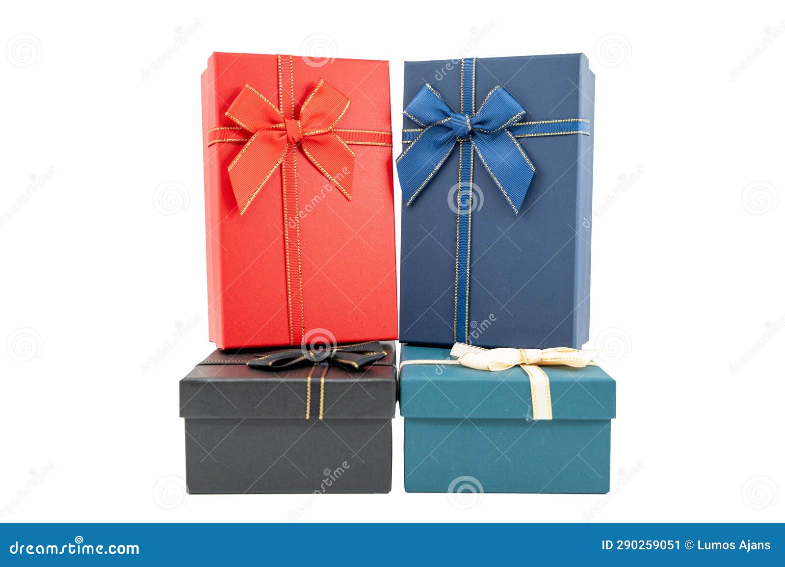 Colored Gift Packages Box Isolated on White Background Stock Illustration Illustration of