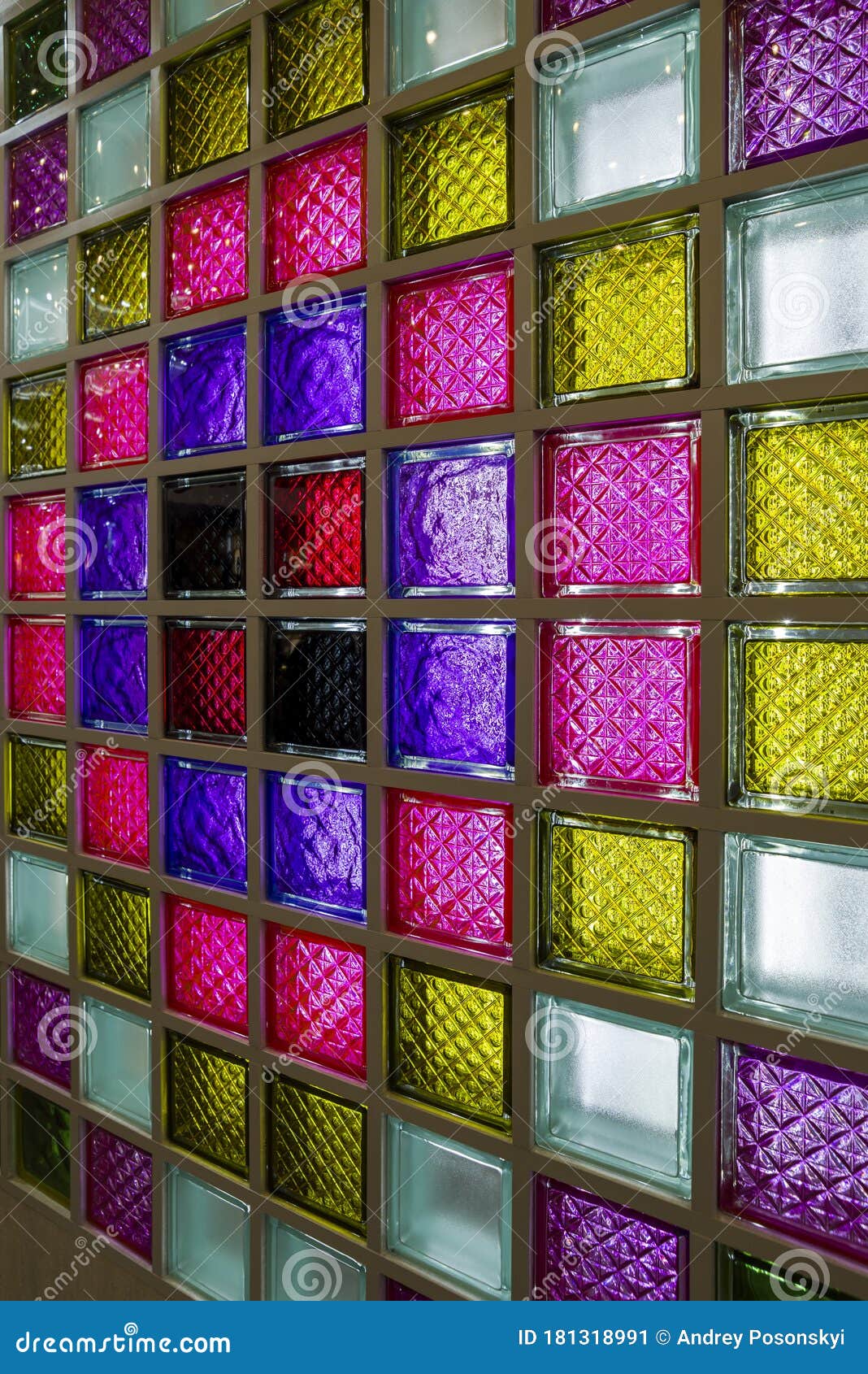 Colored Glass Blocks Stock Image Image Of Detail Colored 181318991
