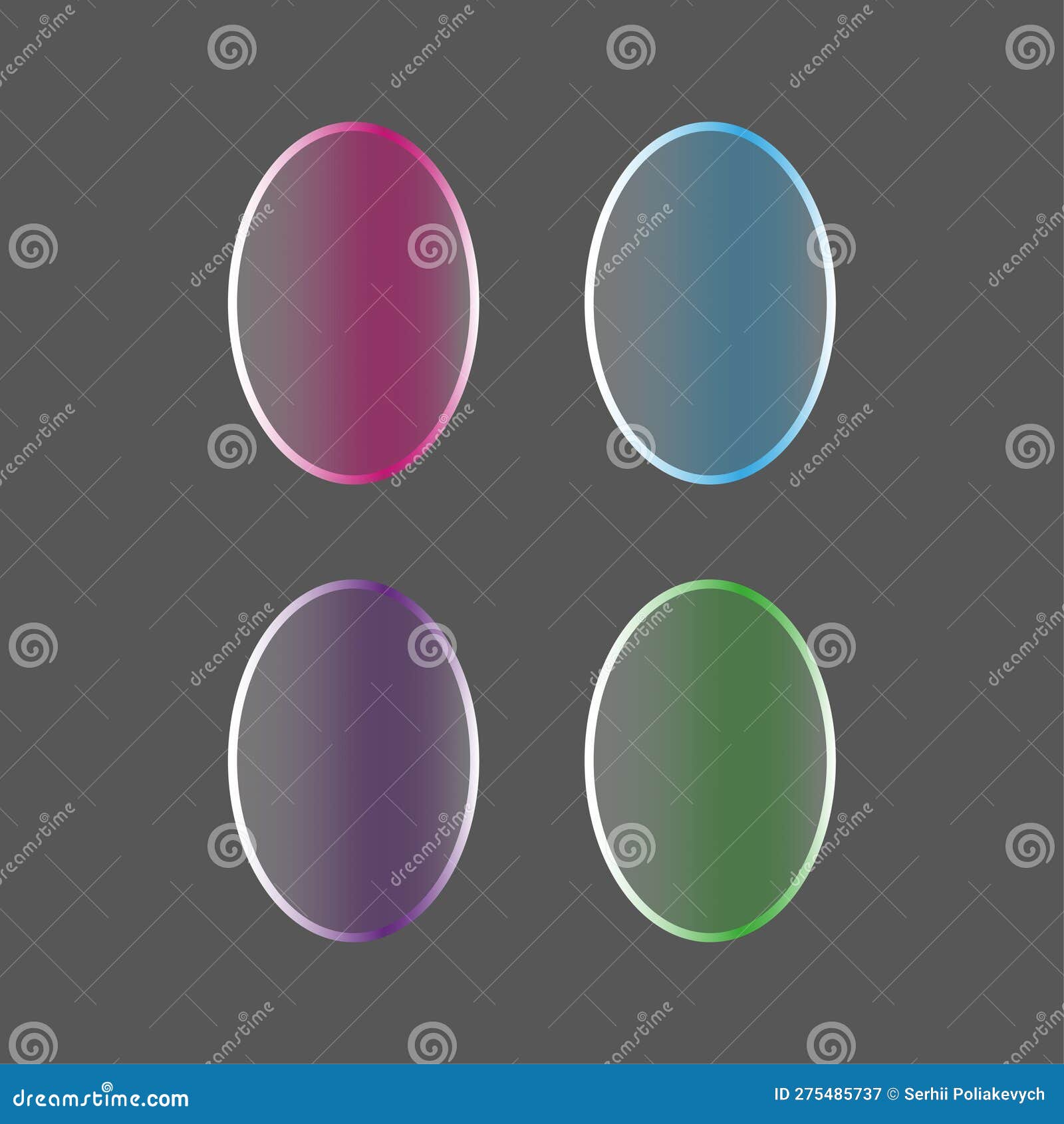 Colored Glass Plates. Light Effect Set. Transparent Glass Plate. Vector