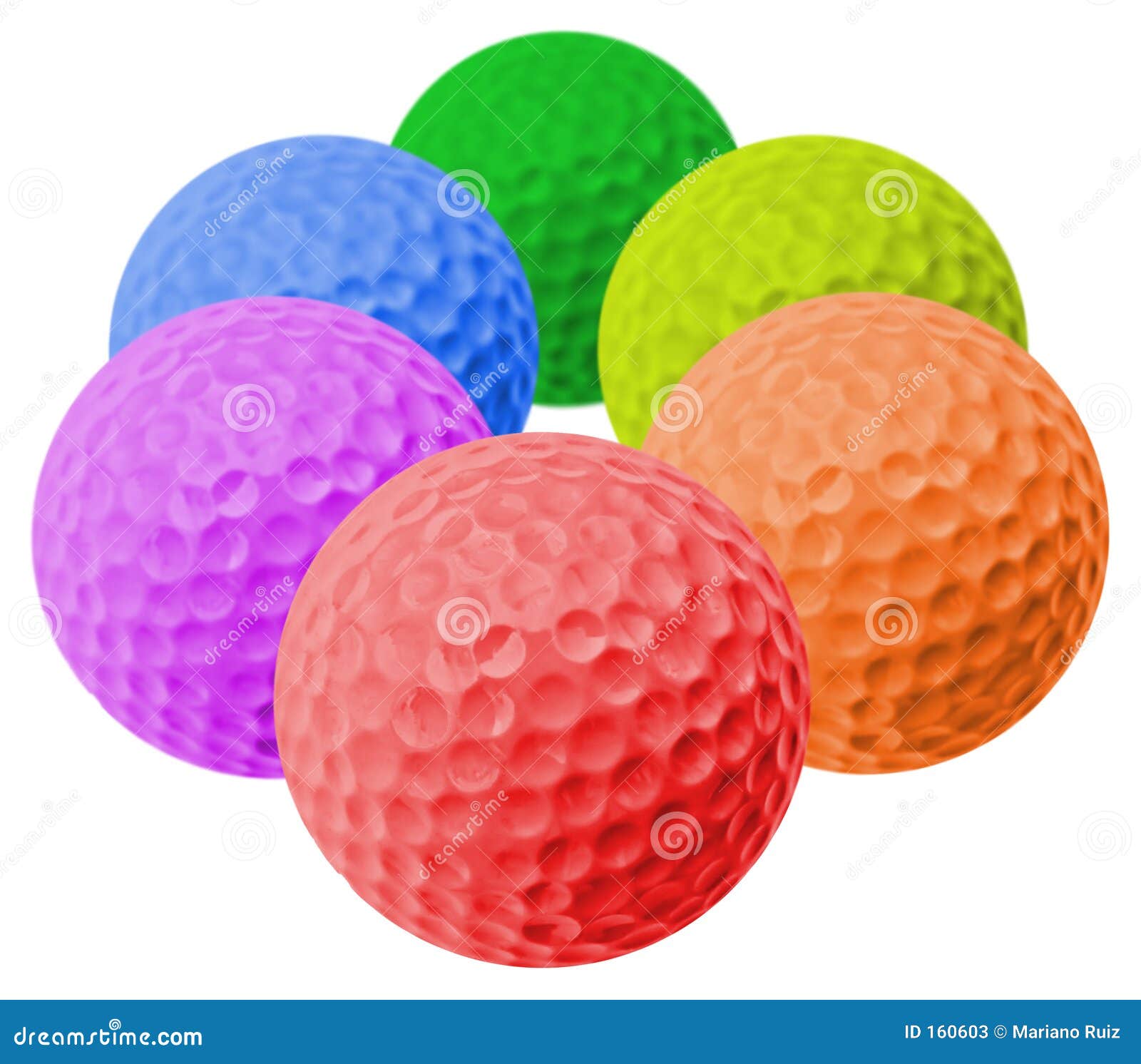 Colored golf balls stock image. Image of colorful, spherical 160603