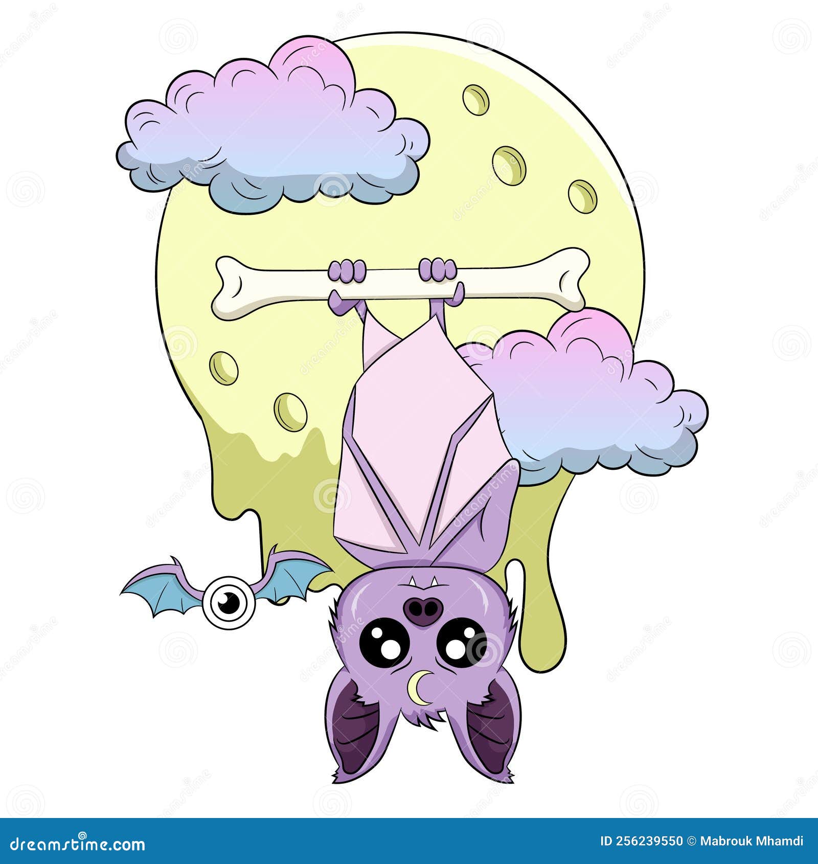 Cute Creepy Kawaii Pastel Goth Bat Stock Vector Illustration of cute