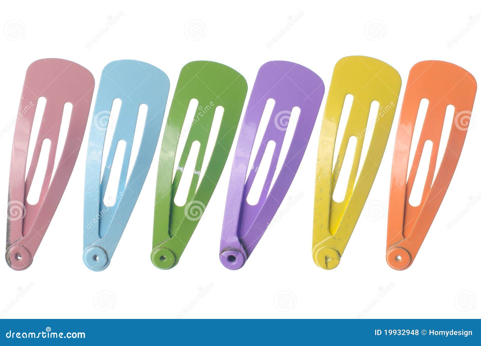 Colored hair clips stock photo. Image of yellow, orange 19932948