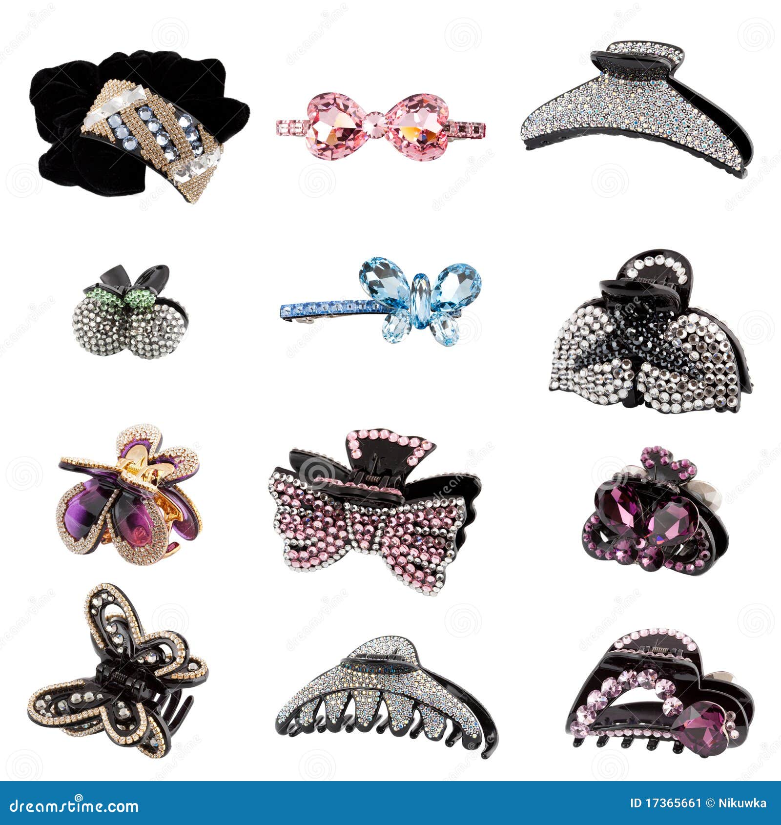 Colored Hairpins Isolated on White Stock Image Image of glitter