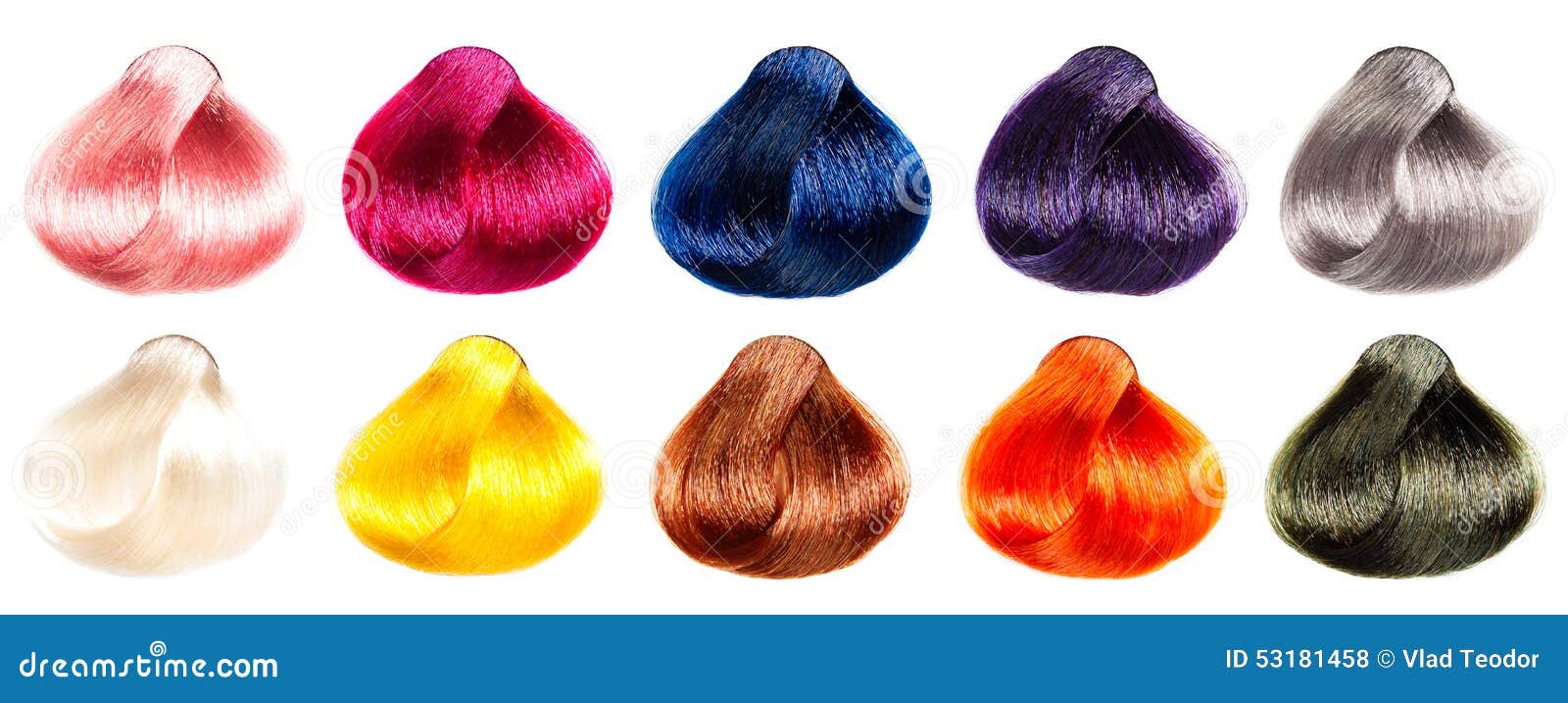Colored hair samples stock photo. Image of background 53181458